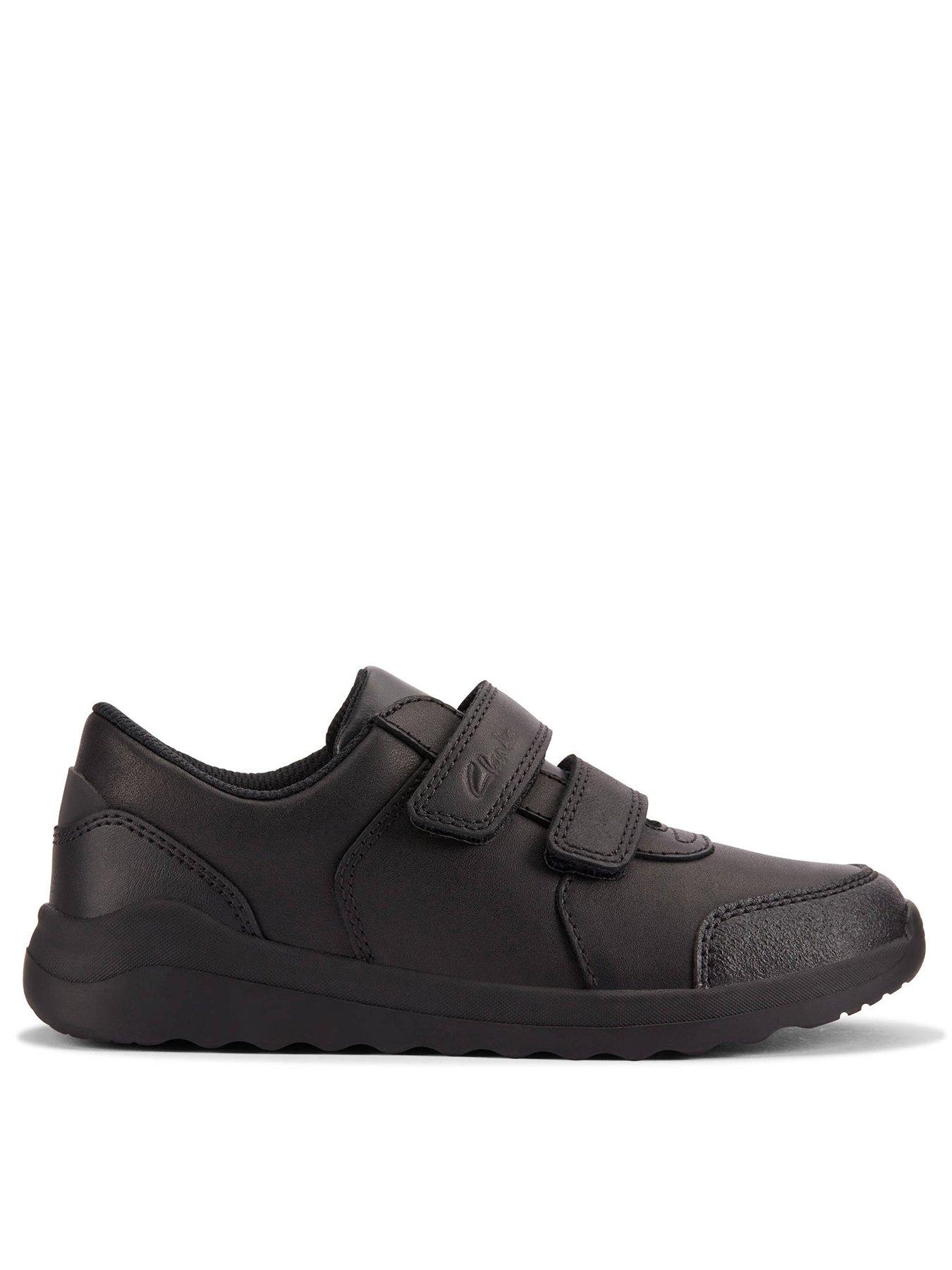  image of clarks-kids-daze-step-double-strap-leather-shoe-black