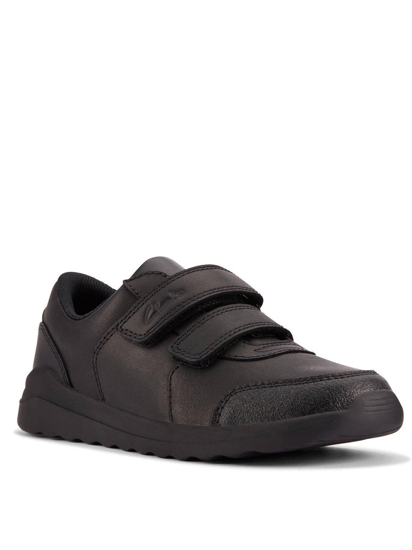  image of clarks-kids-daze-step-double-strap-leather-shoe-black