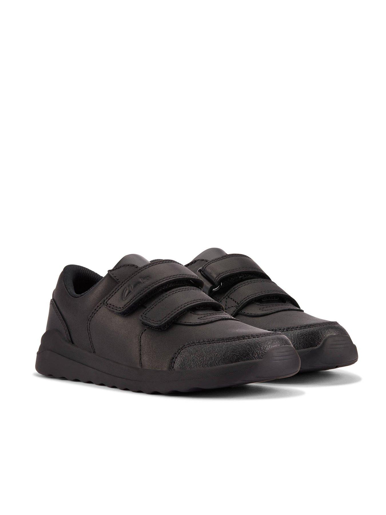  image of clarks-kids-daze-step-double-strap-leather-shoe-black