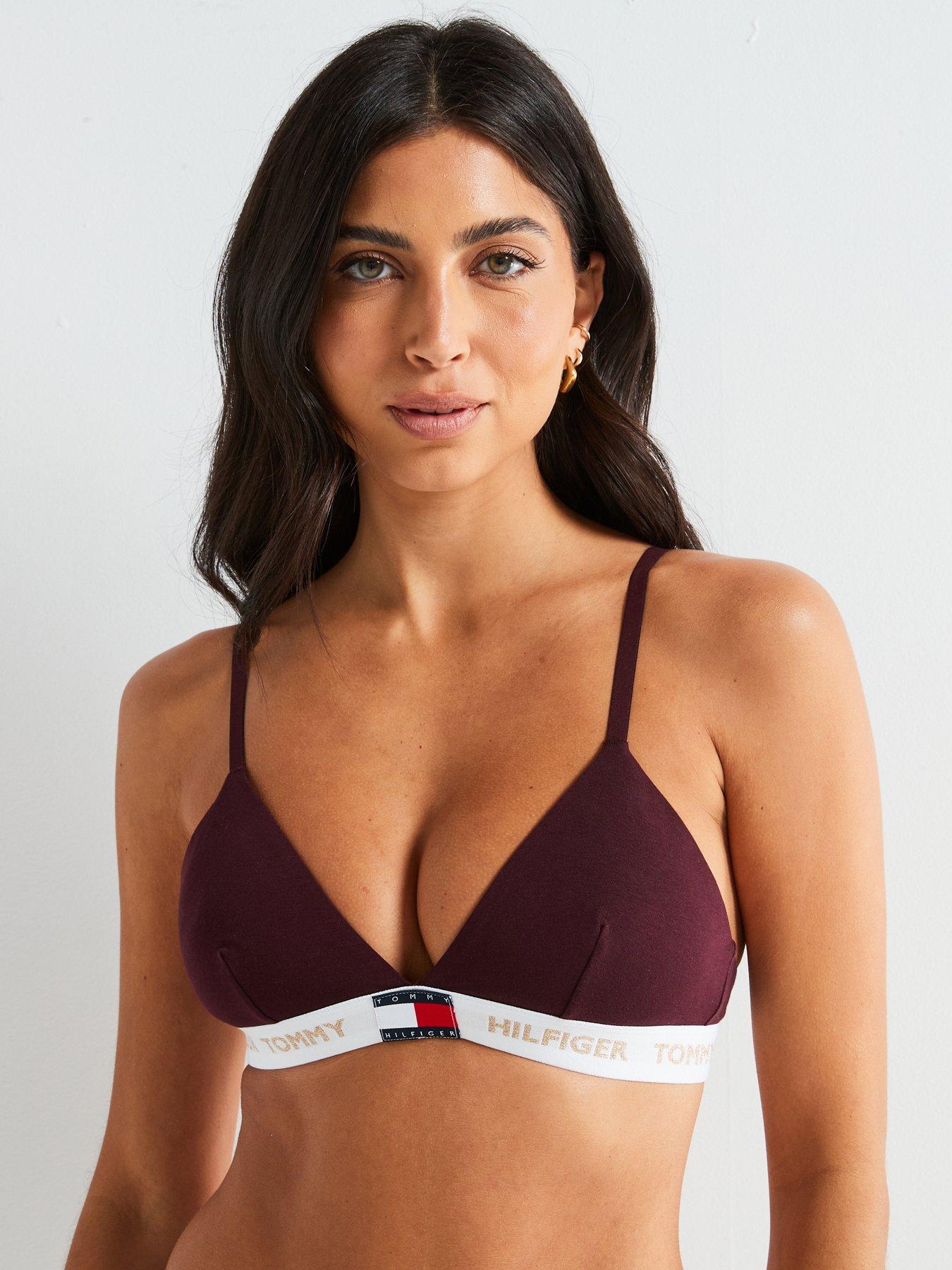 undefined Banded Logo Bra - Red
