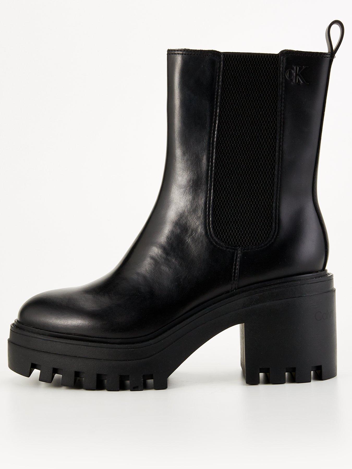 undefined Chunky Heeled Boots - Black