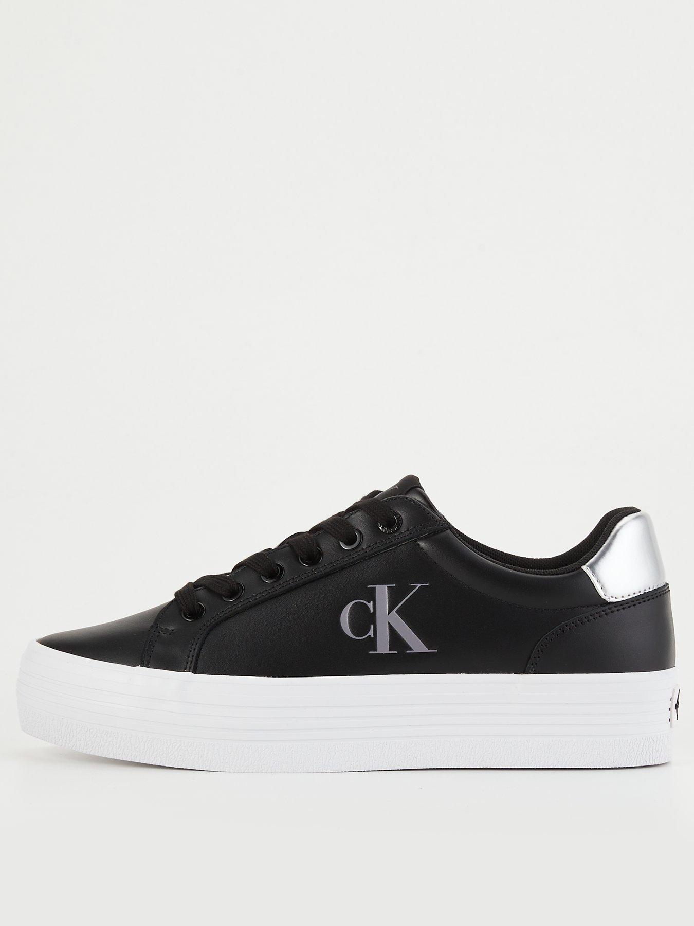 undefined Flatform Lace Up Leather Trainers - Black