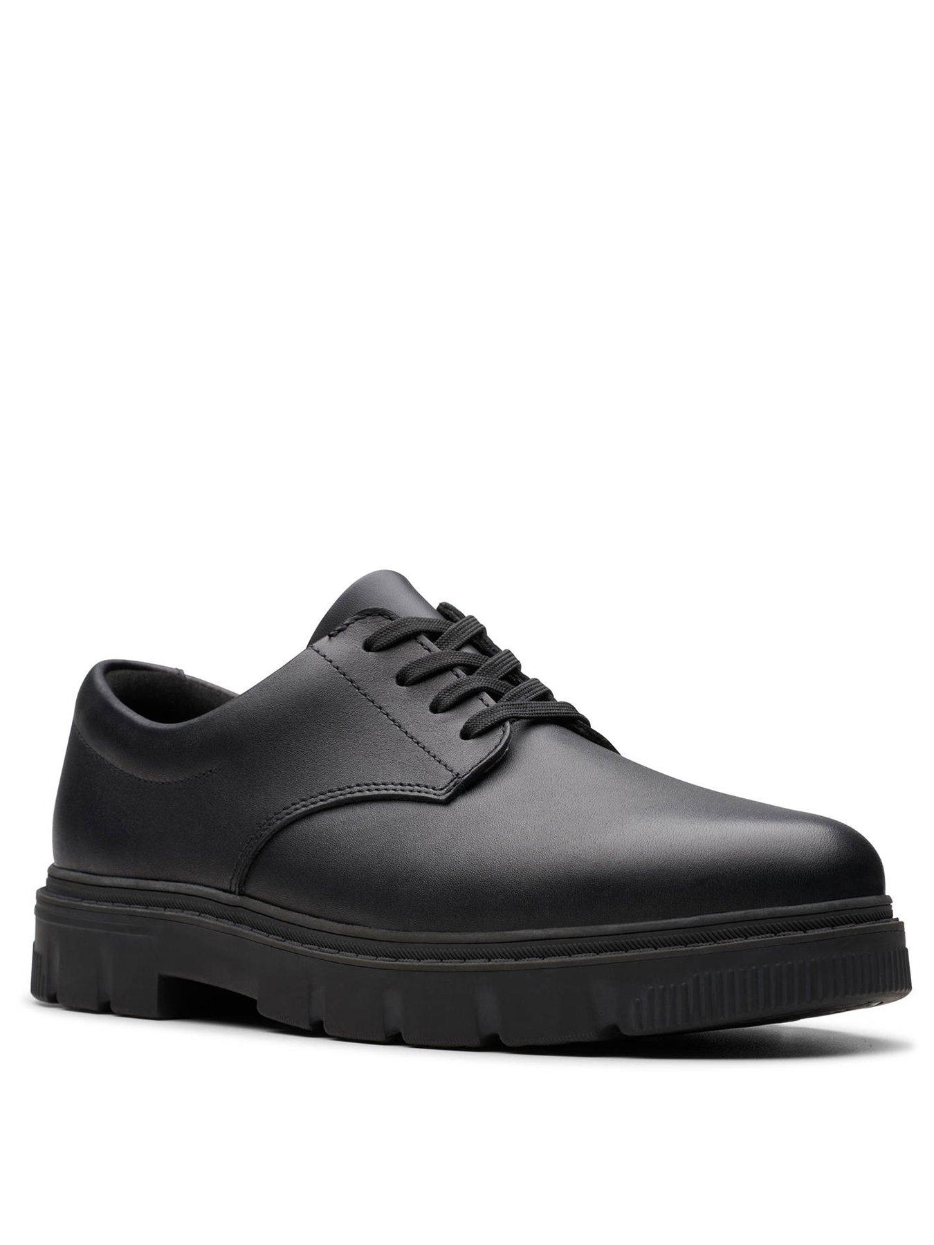  image of clarks-youth-lorcam-loop-lace-leather-school-shoe