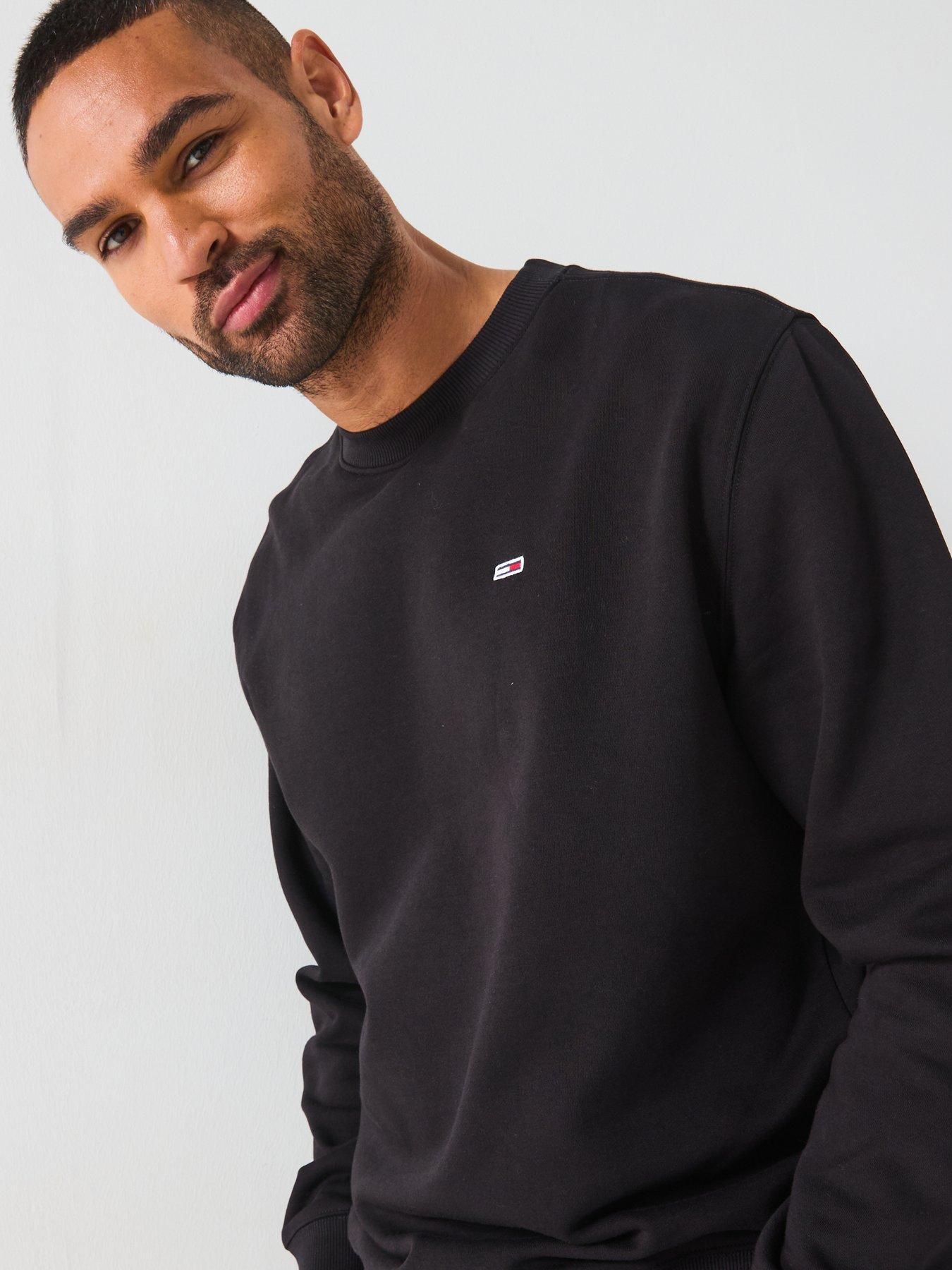 Image 4 of 4 of Tommy Jeans Flag Crew Sweat - Black