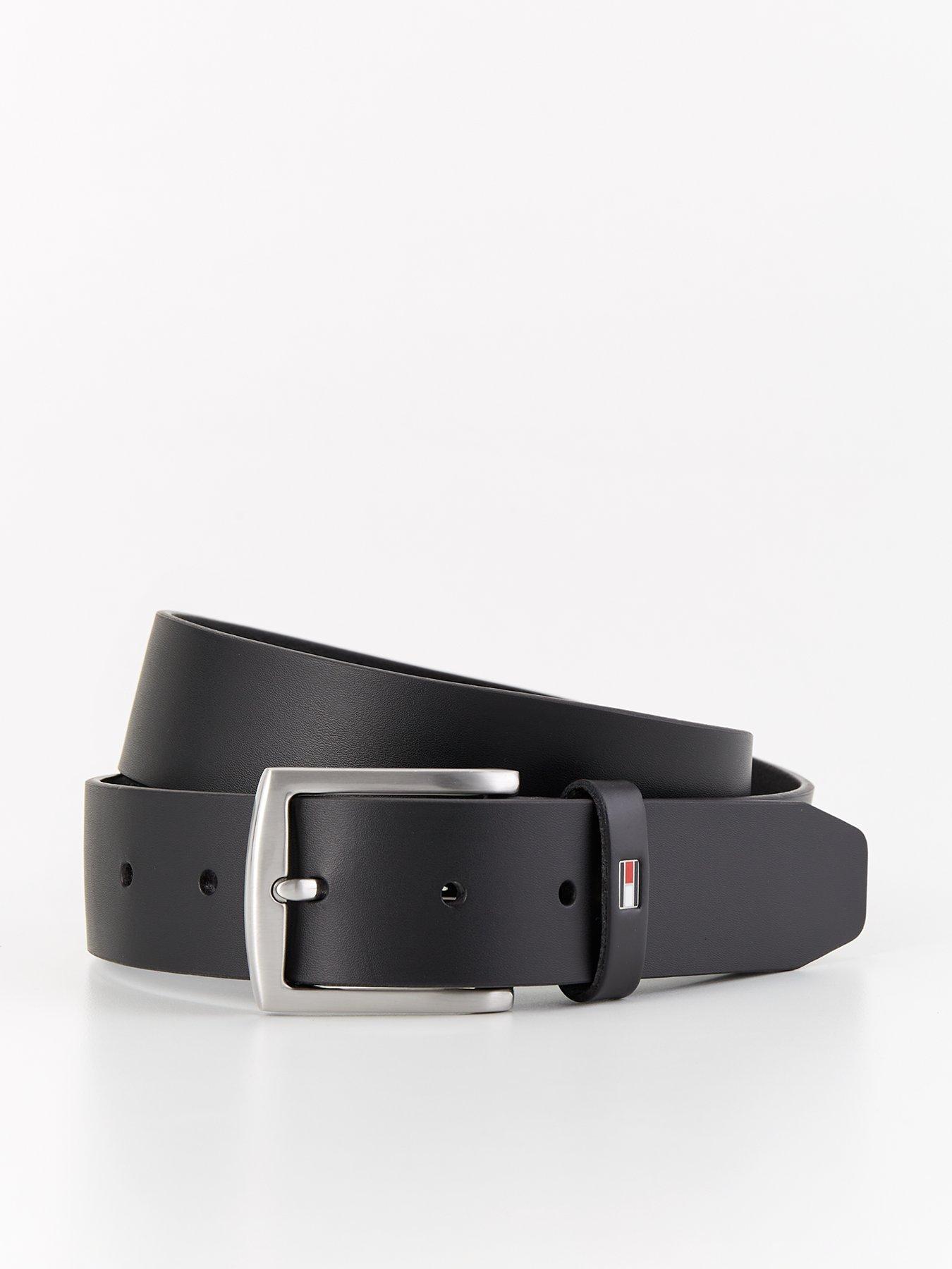 Image 1 of 4 of Tommy Hilfiger Denton 3.5cm Leather Belt - Black