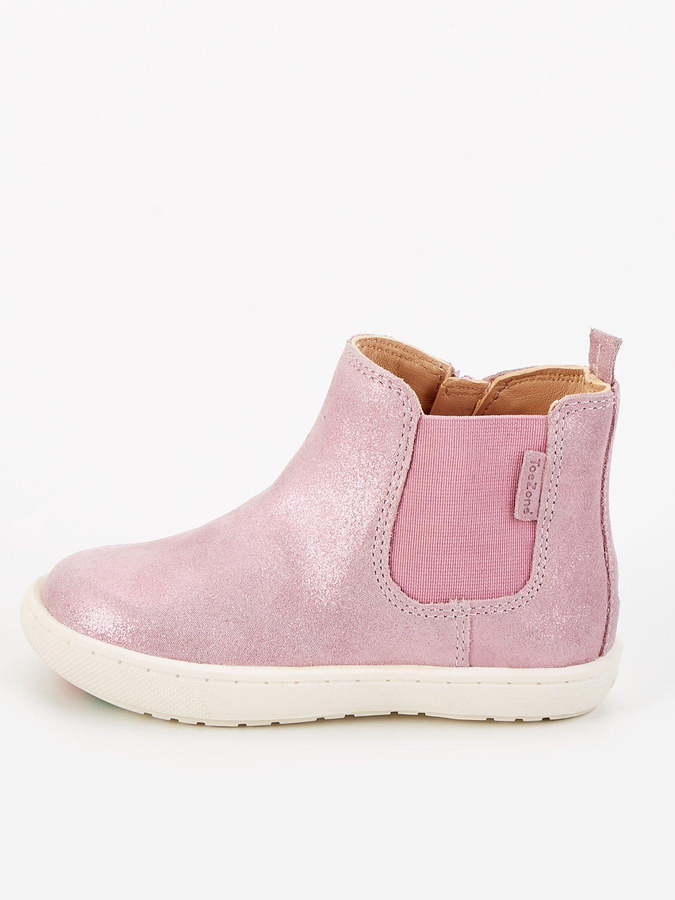 undefined Toezone Pre Walker Real Suede Glitter Chelsea Boot - Pink