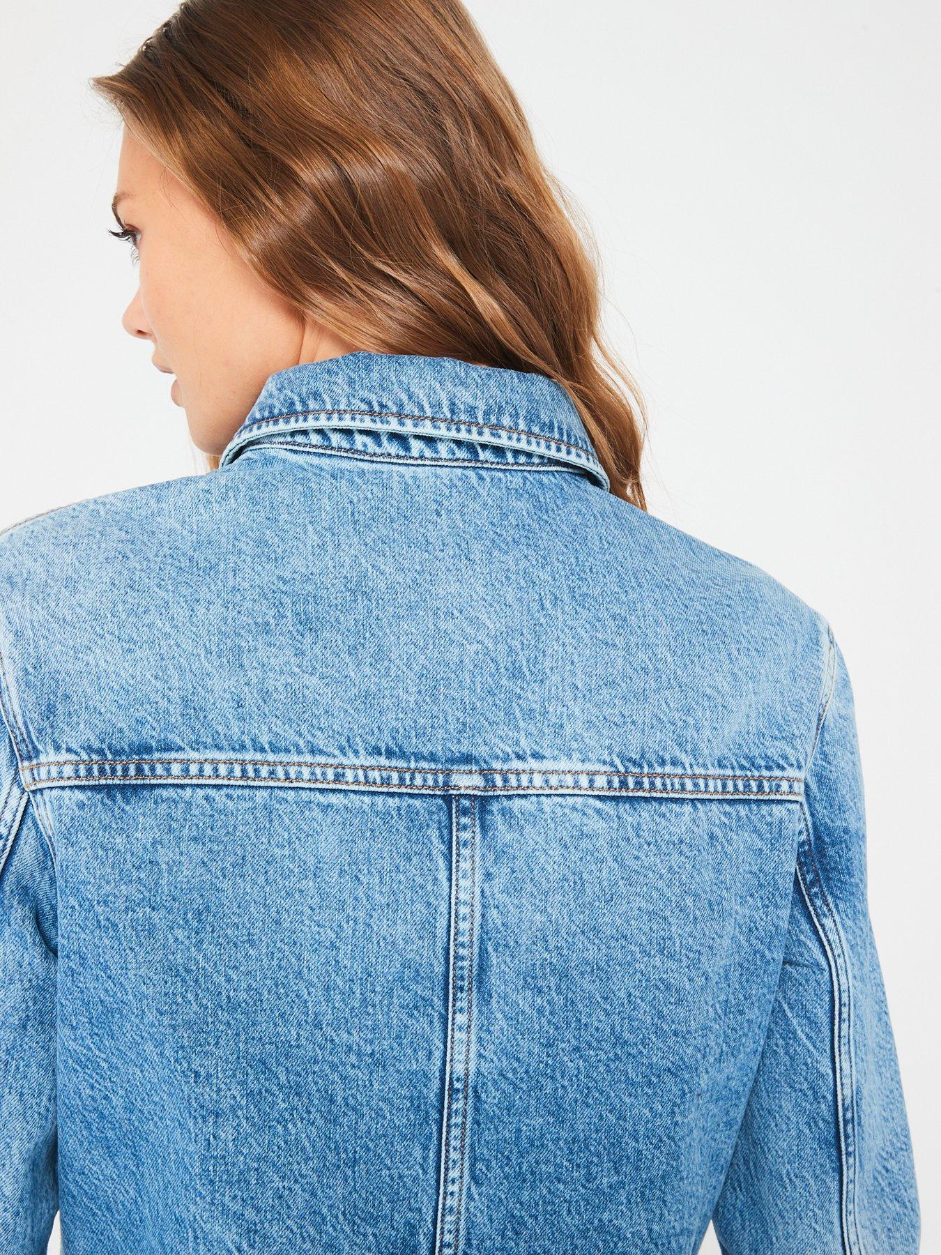  image of tommy-jeans-denim-mini-dress-blue