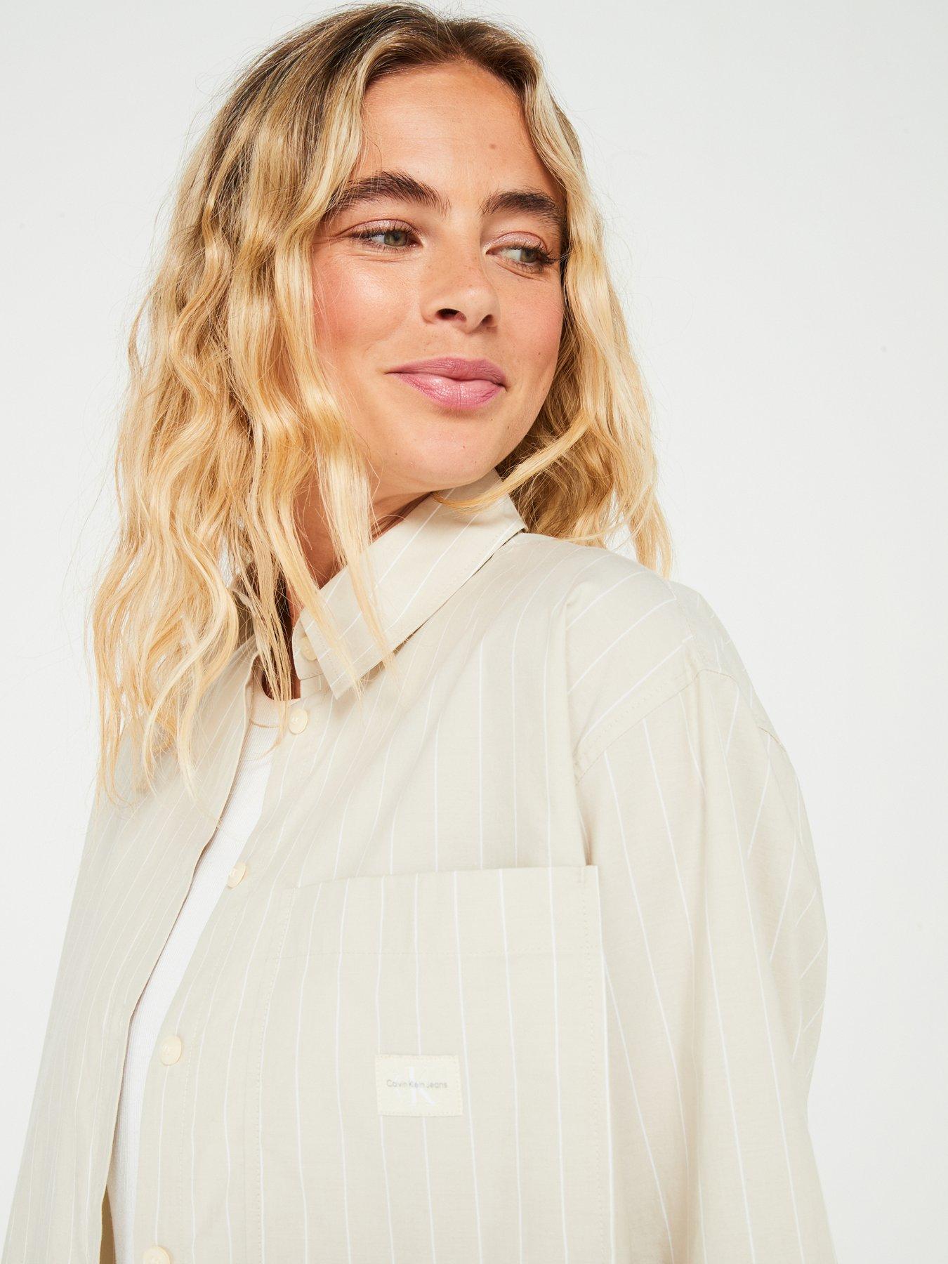 Calvin Klein Jeans Beige Recycled Cotton Shirt