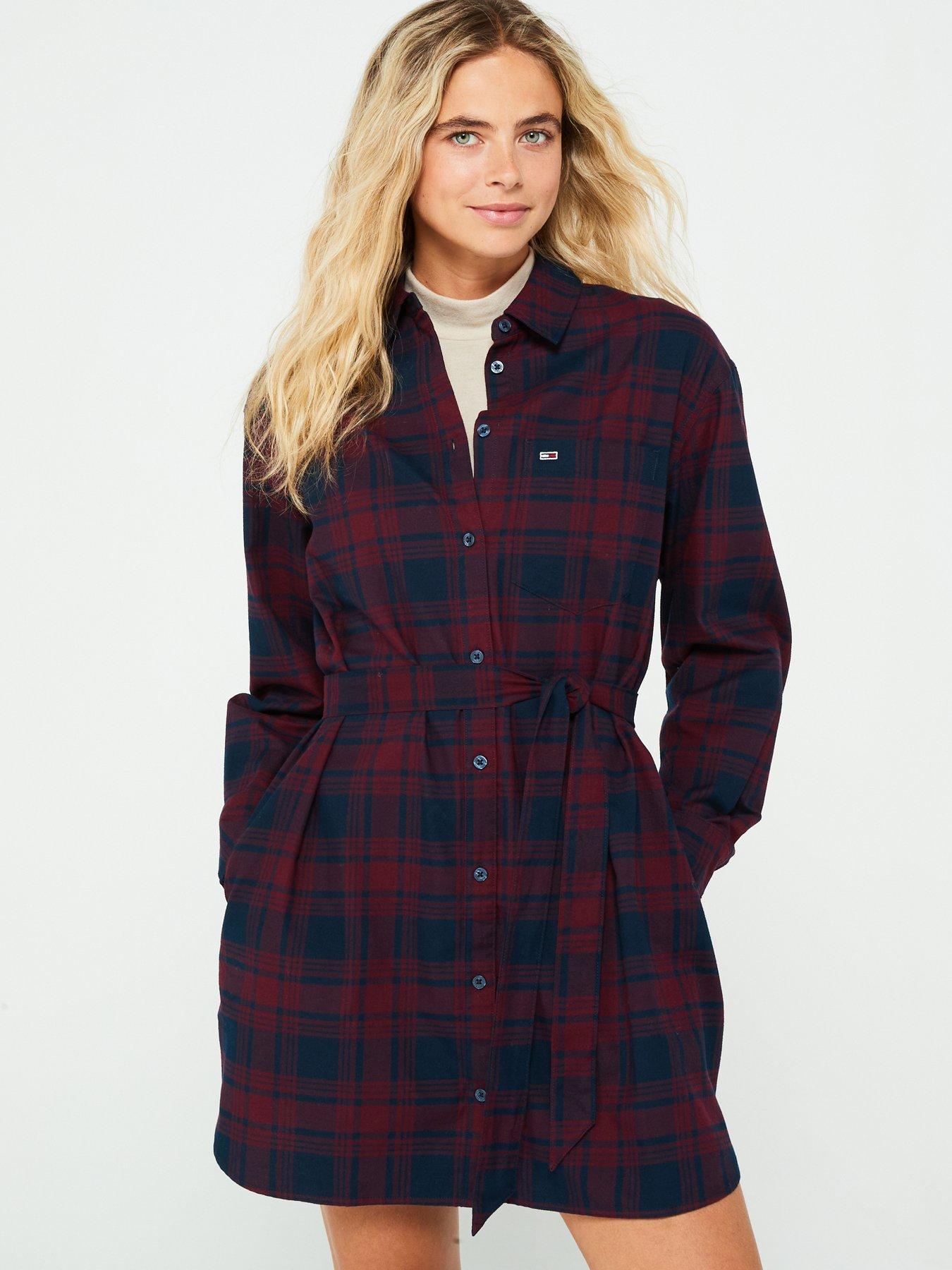 undefined Check Shirt Dress - Multi
