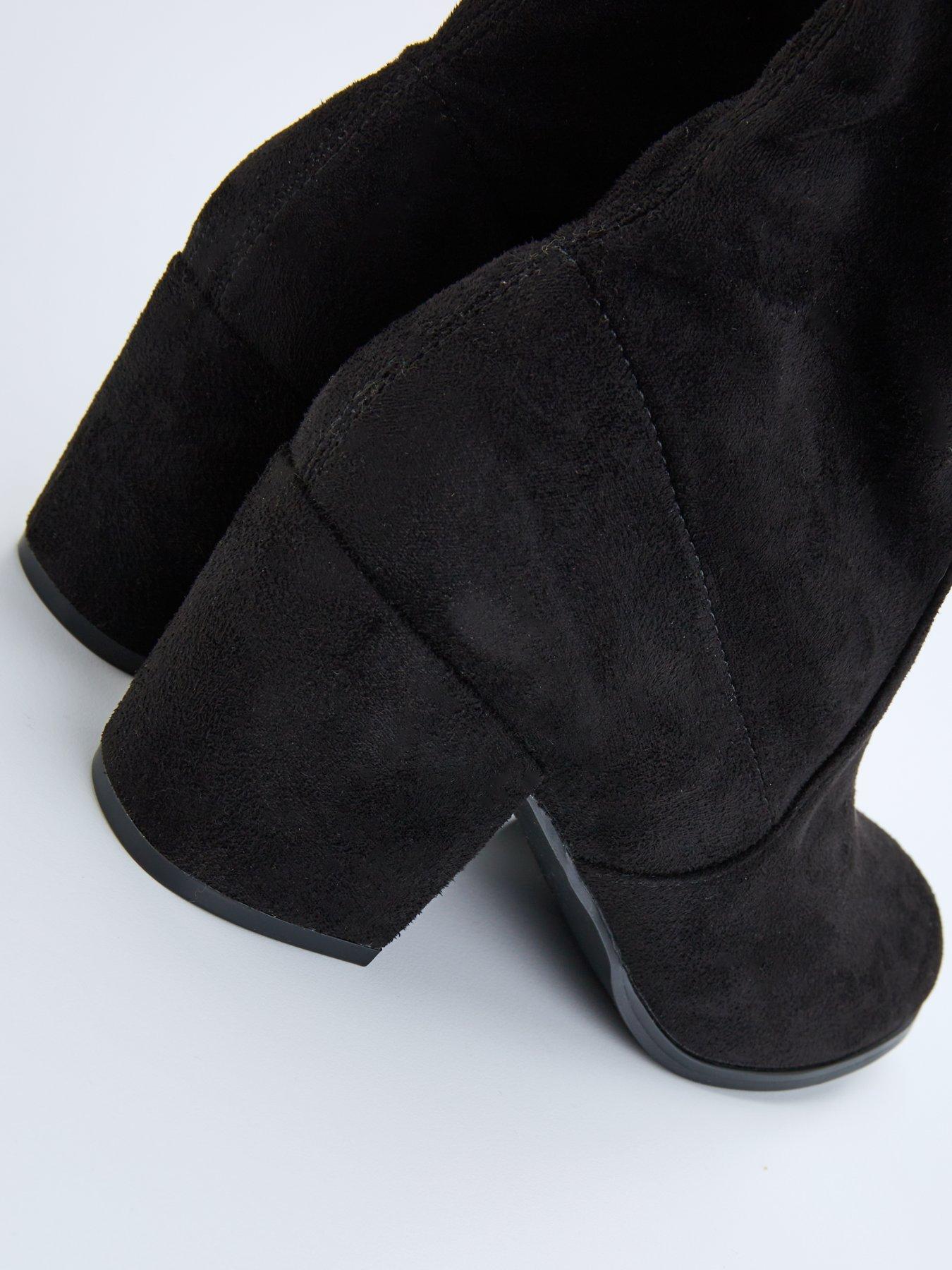 Everyday Wide Fit Block Heel Sock Boot Black Littlewoods