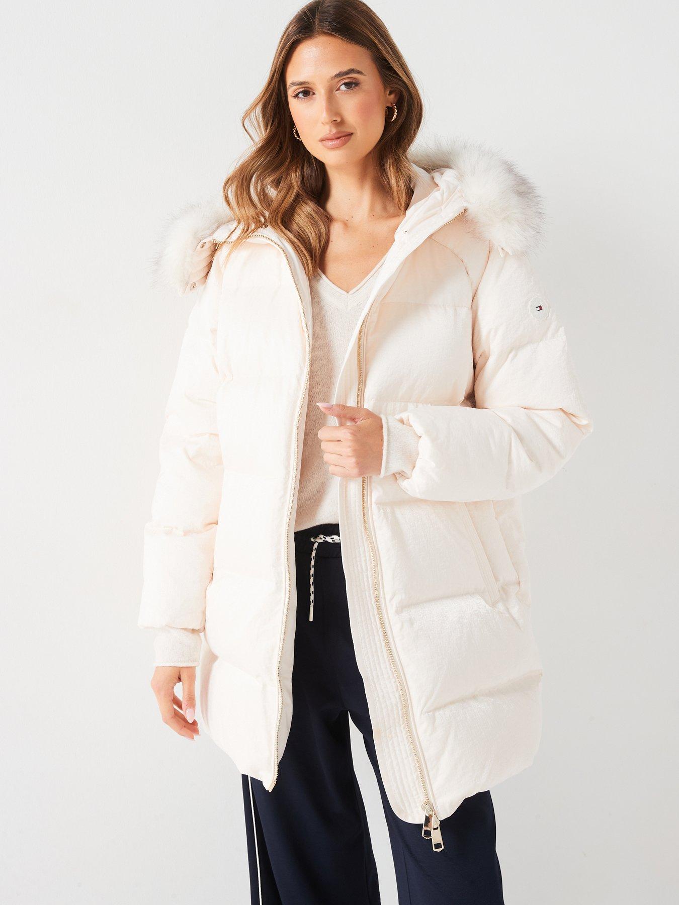 White tommy hilfiger coat womens sales