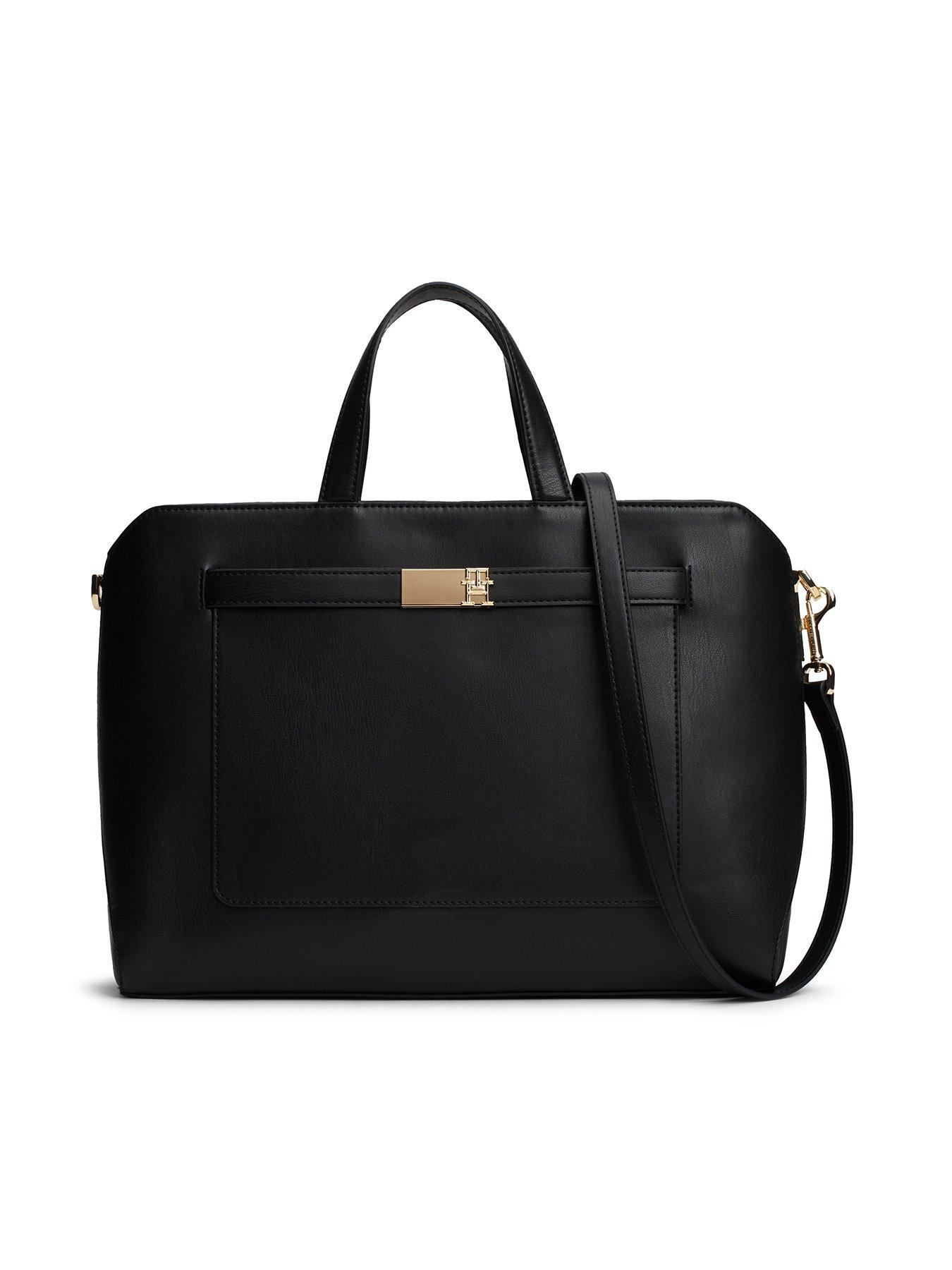 New Look Black Leather look Trio Tote Bag littlewoods
