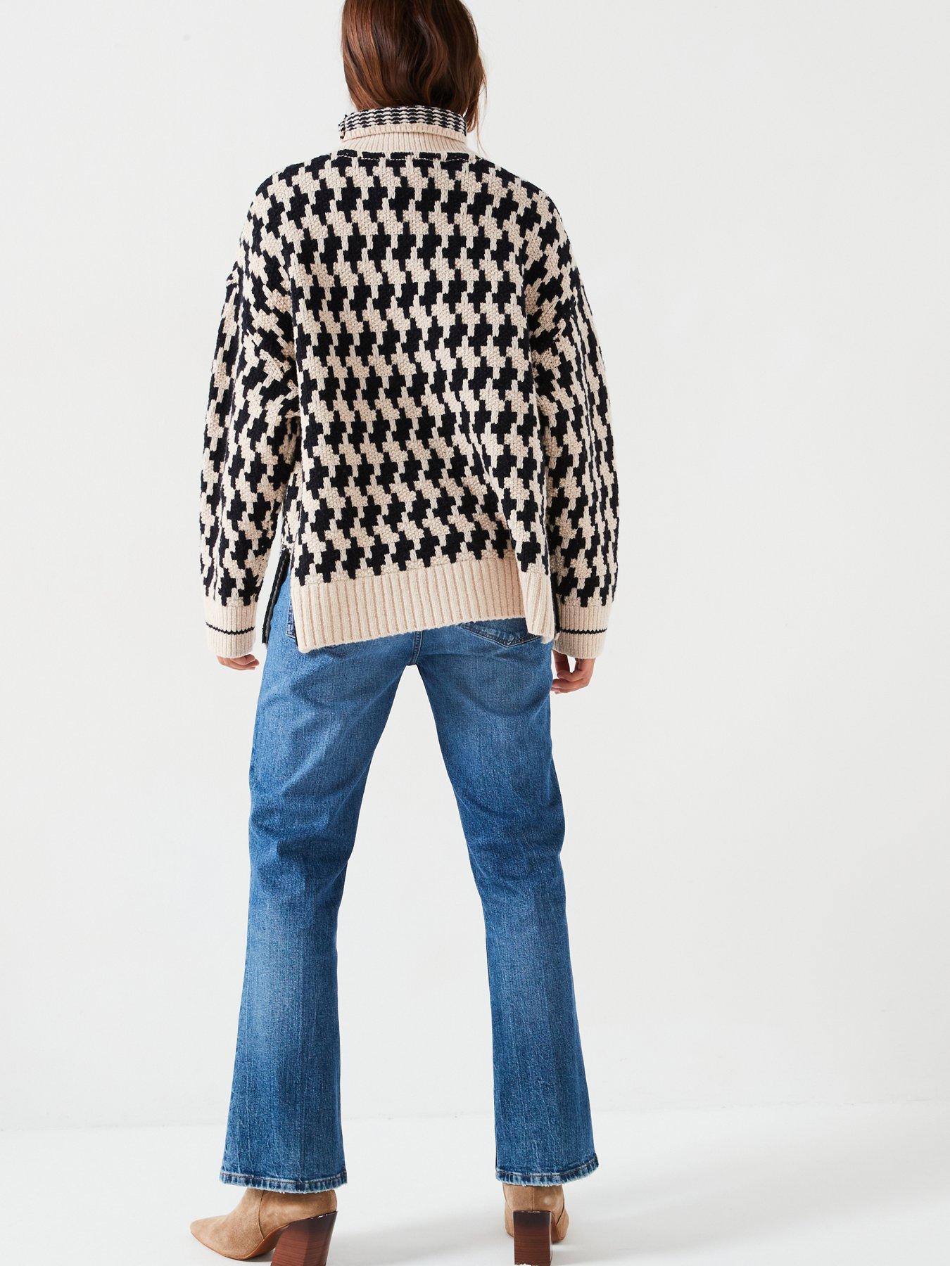 Image 2 of 6 of Tommy Hilfiger Houndstooth Mockneck Jumper - Multi
