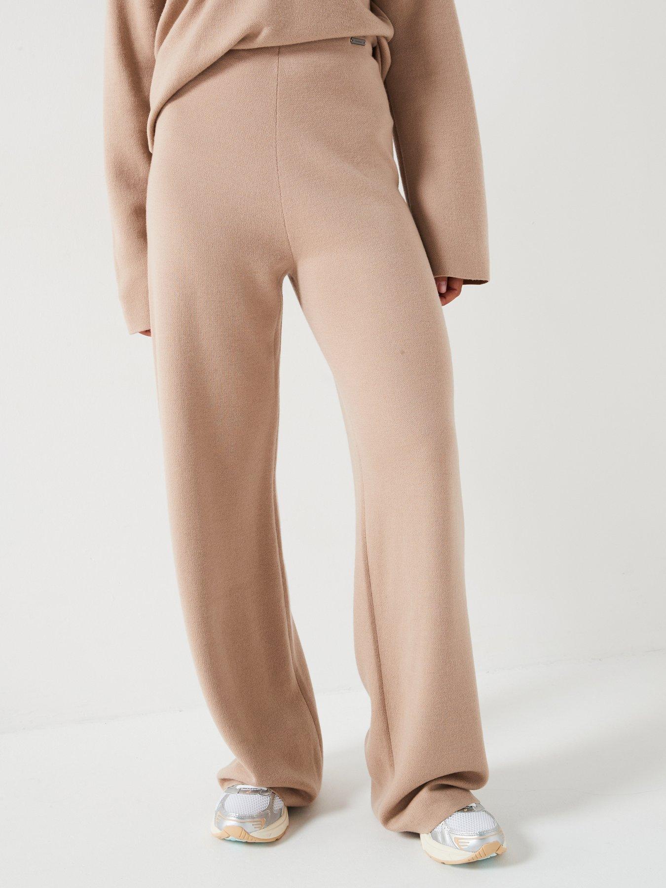 undefined Straight Leg Lounge Pants - Beige