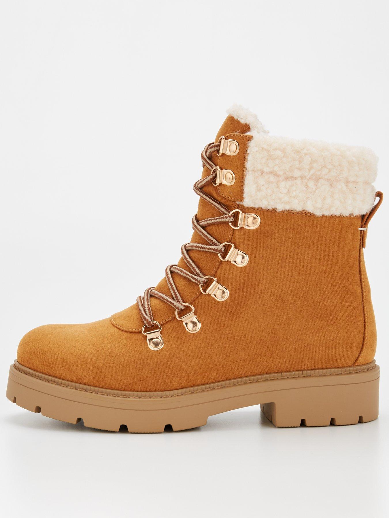  image of everyday-extra-wide-fit-tan-ankle-hiker-boot-brown
