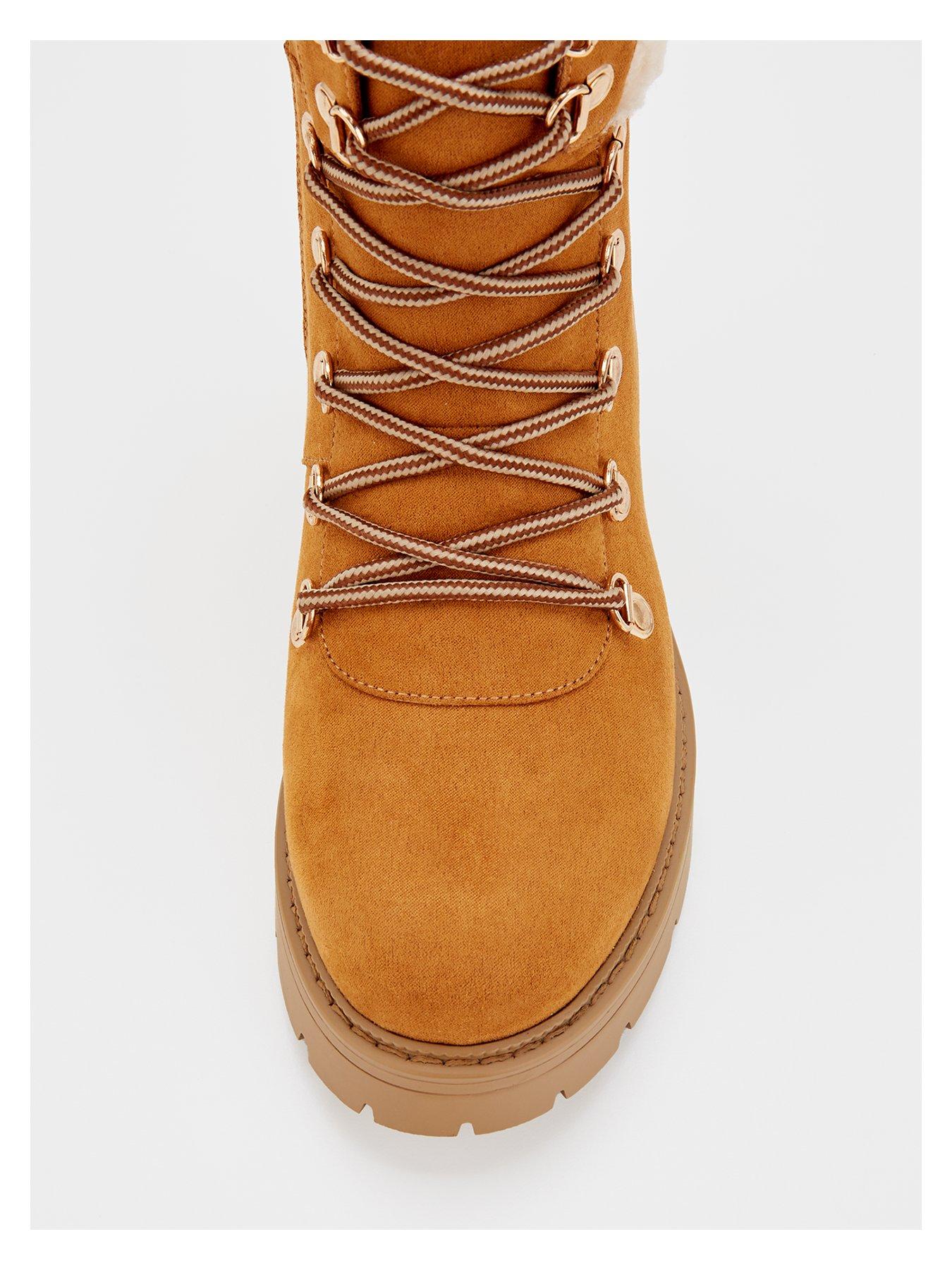  image of everyday-extra-wide-fit-tan-ankle-hiker-boot-brown