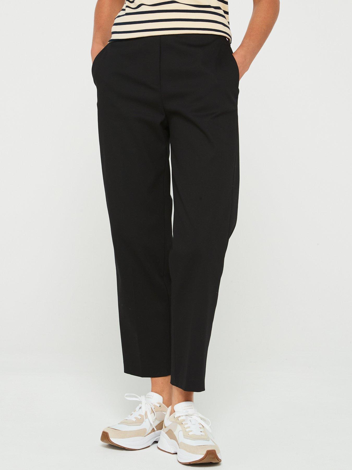 undefined Slim Straight Leg Trousers - Black