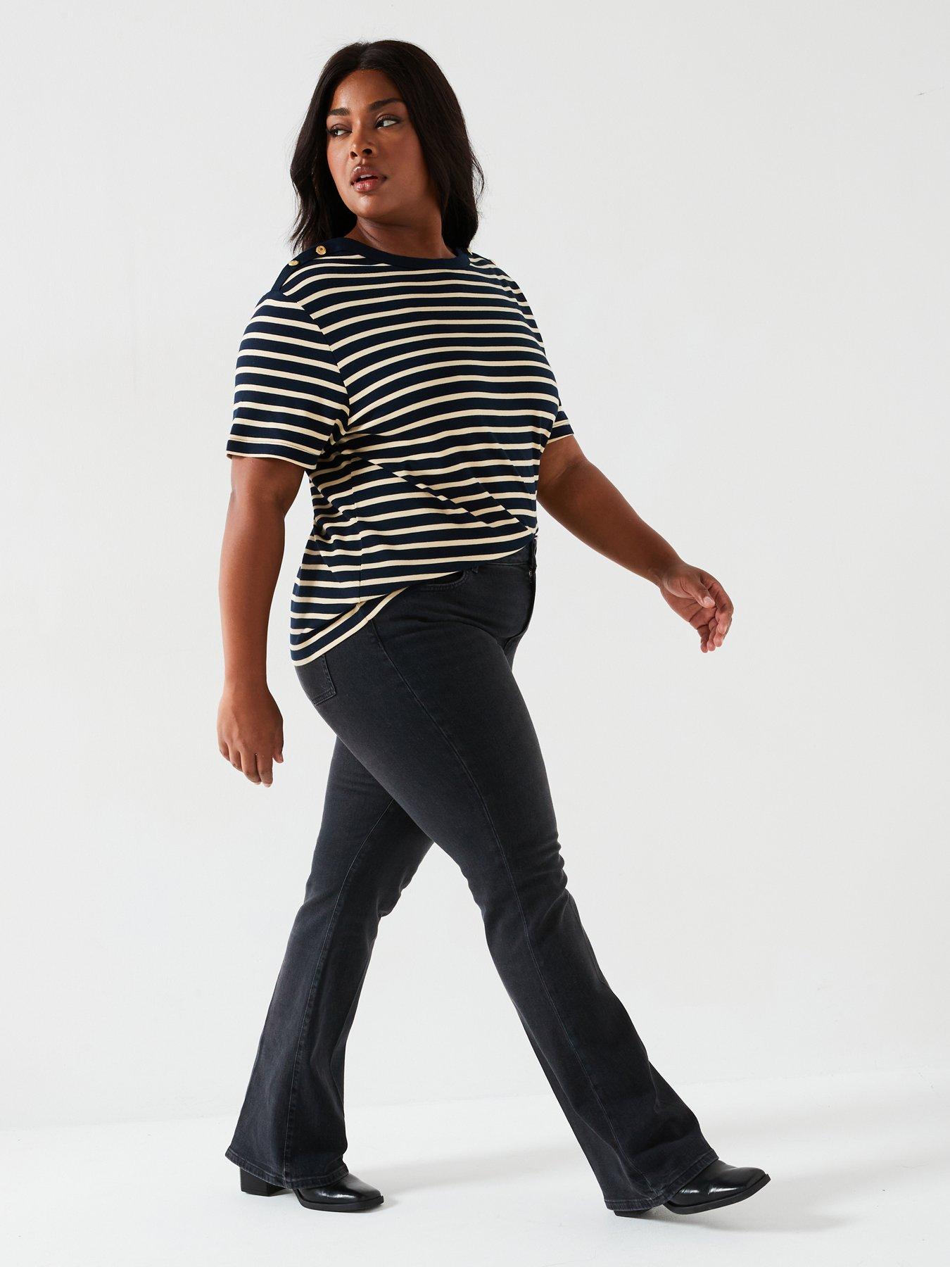 undefined Plus Midi Rise Bootcut Jean - Black