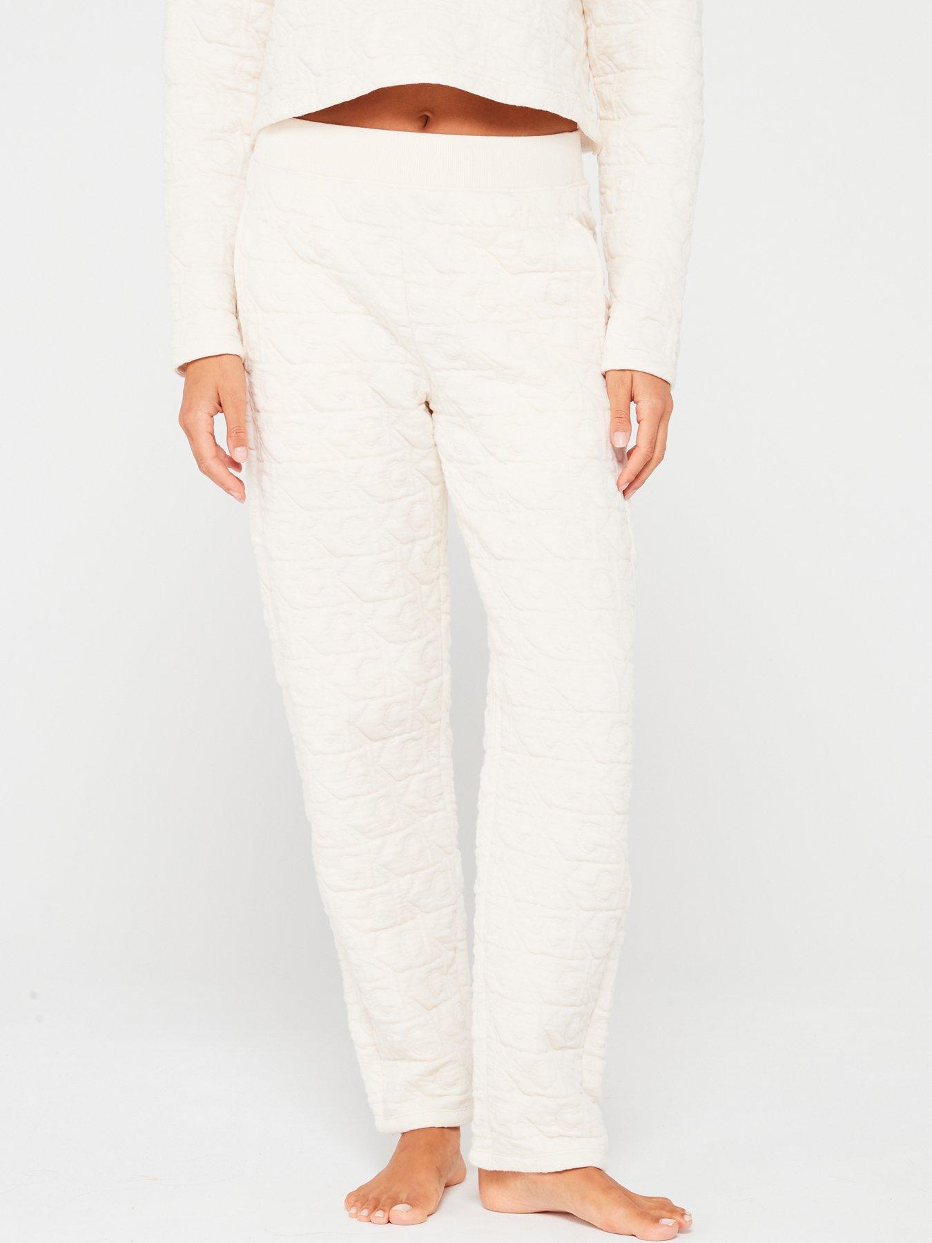 undefined Waffle Monogram Lounge Jogger - Cream