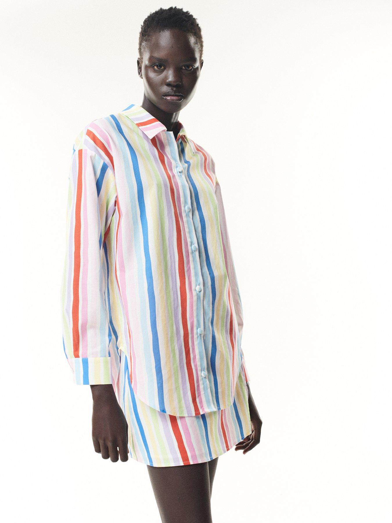 Image 1 of 6 of Olivia Rubin Arin Rainbow Stripe Shirt