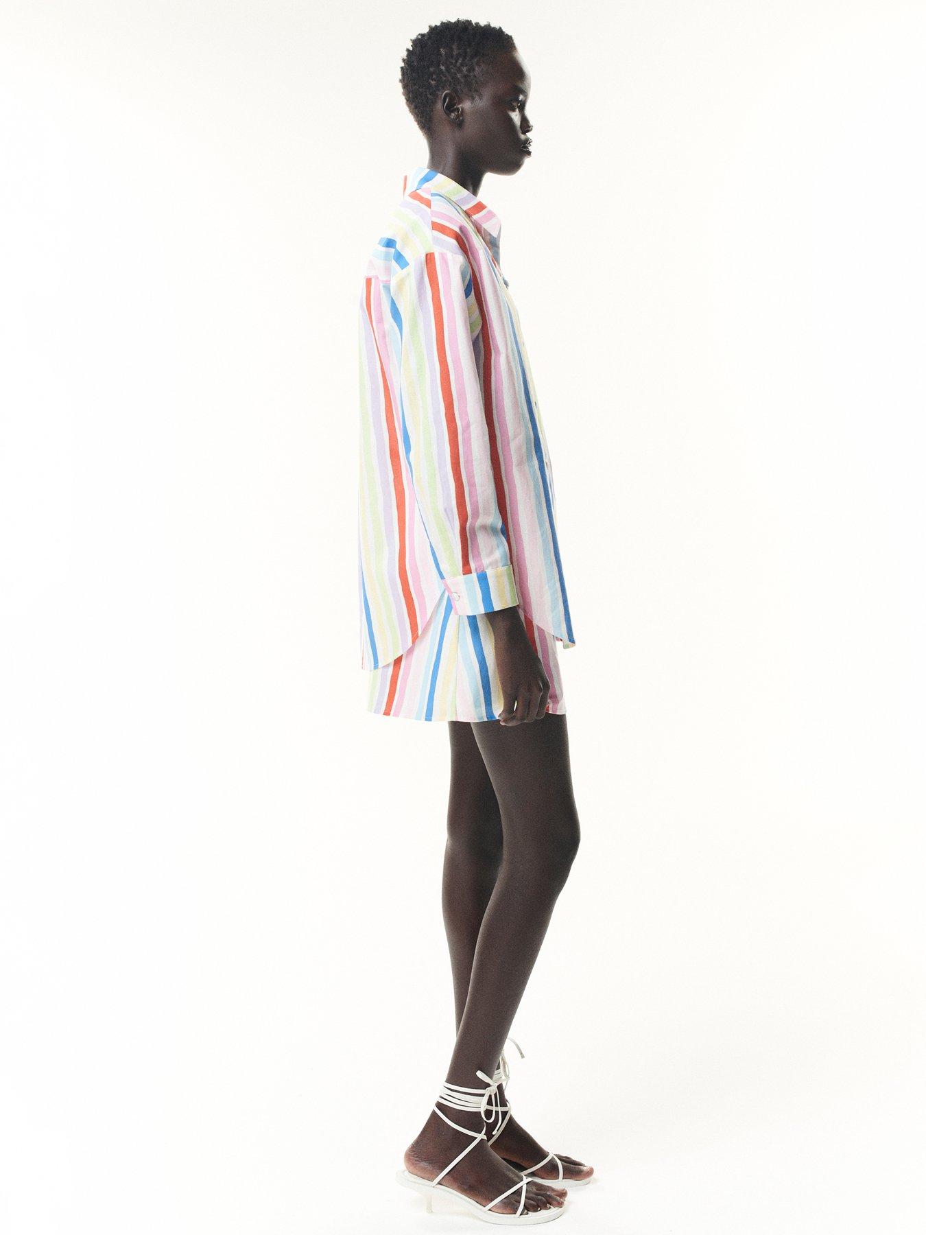 Image 3 of 6 of Olivia Rubin Arin Rainbow Stripe Shirt