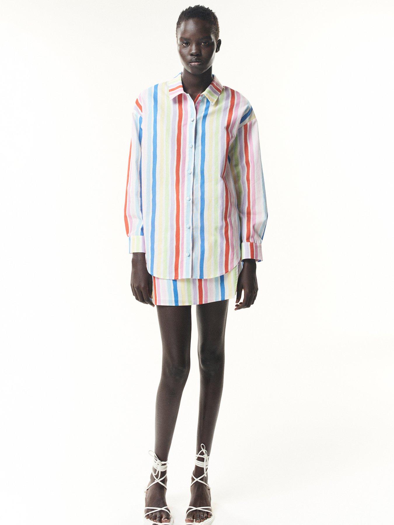 Image 4 of 6 of Olivia Rubin Arin Rainbow Stripe Shirt