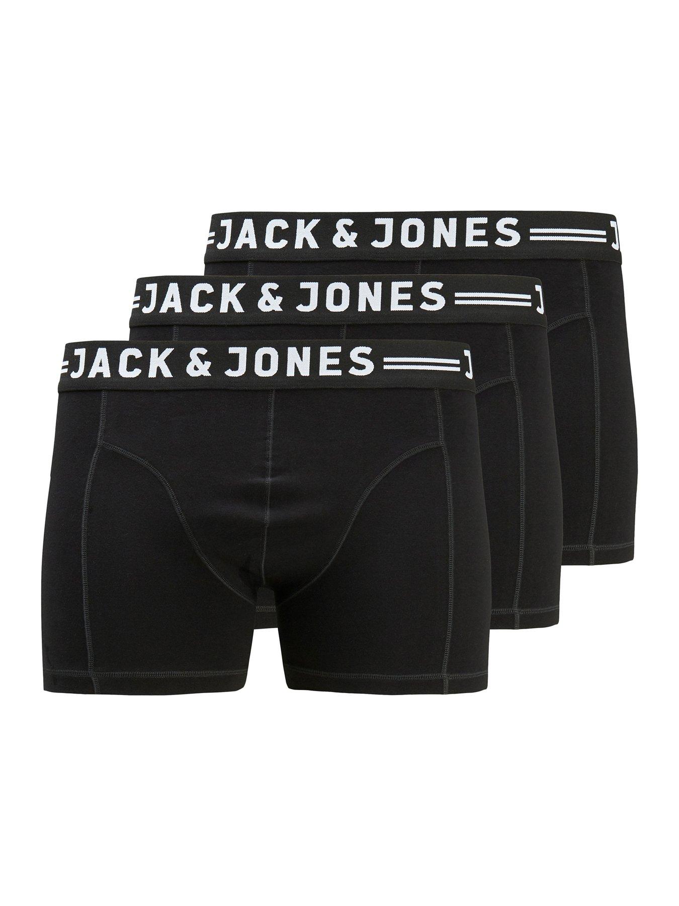 Jack & Jones Plus 3-pack Logo Waistband Trunks - Black