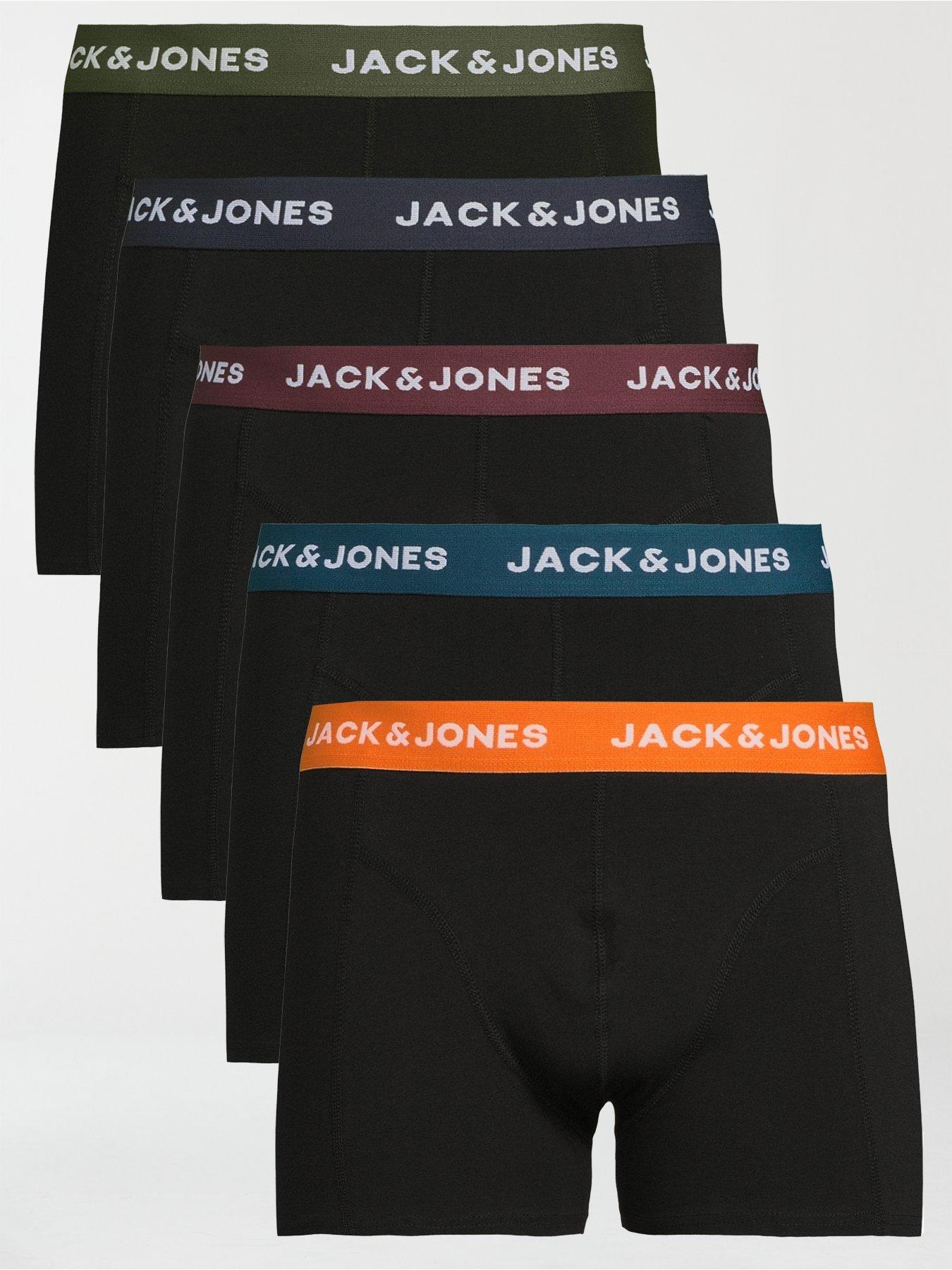 Jack & Jones 5-pack Logo Waistband Trunks - Black