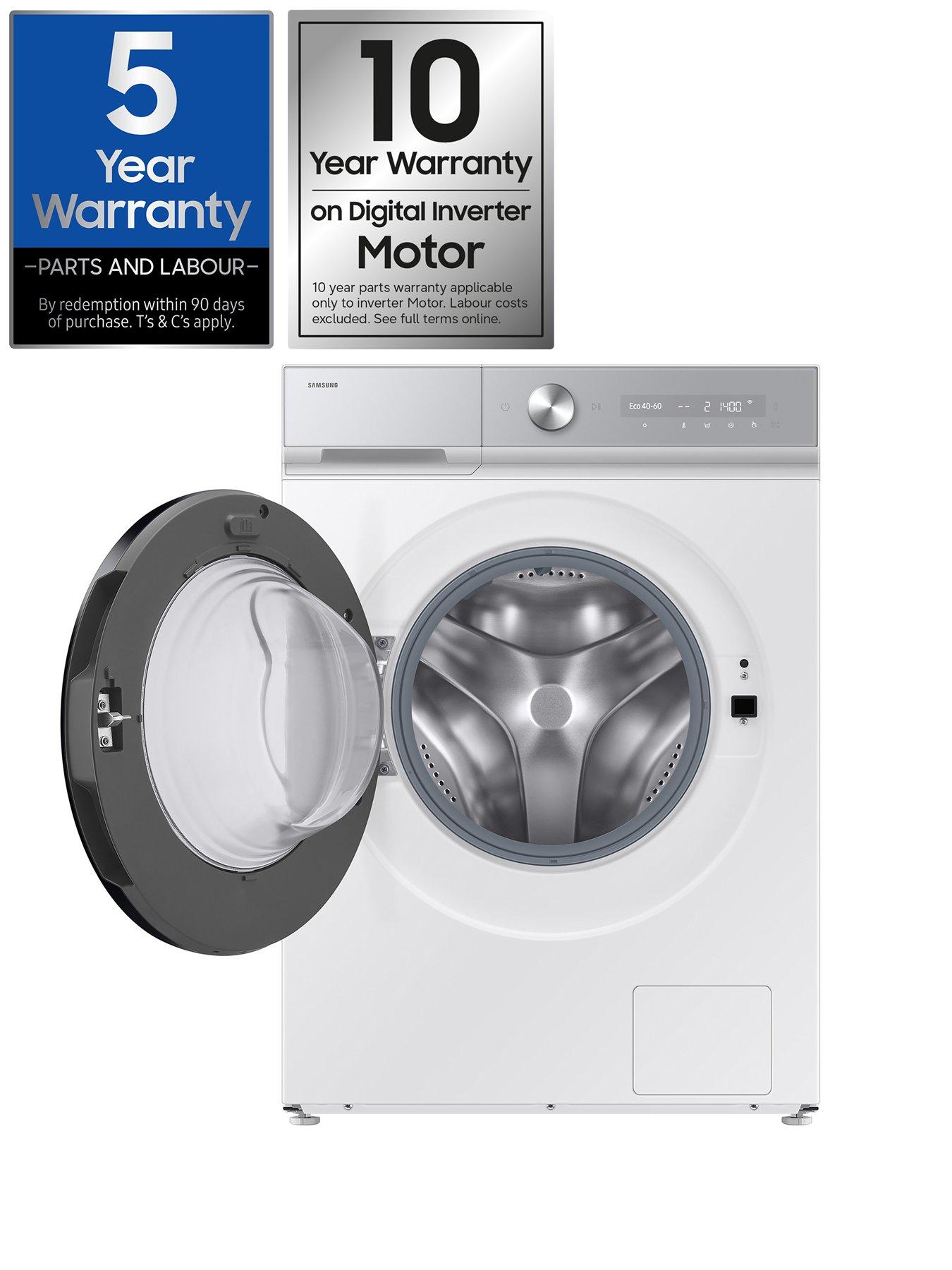  image of samsung-series-8-ai-energy-ww11db8b95ghu1-11kg-load-1400-spin-washing-machine-with-quickdrive-auto-optimal-wash-and-spacemax-white
