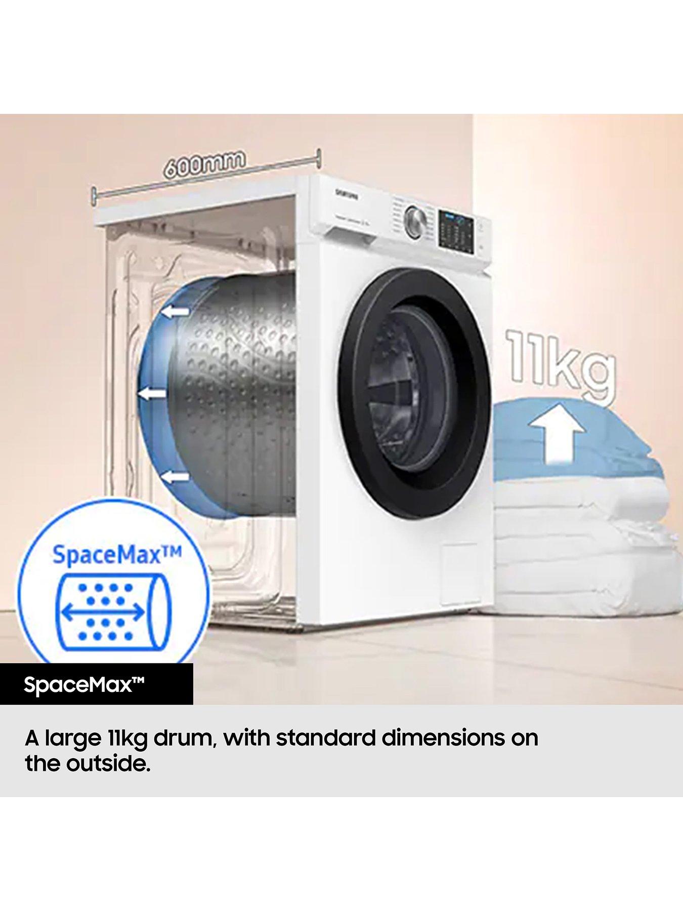  image of samsung-series-8-ai-energy-ww11db8b95ghu1-11kg-load-1400-spin-washing-machine-with-quickdrive-auto-optimal-wash-and-spacemax-white