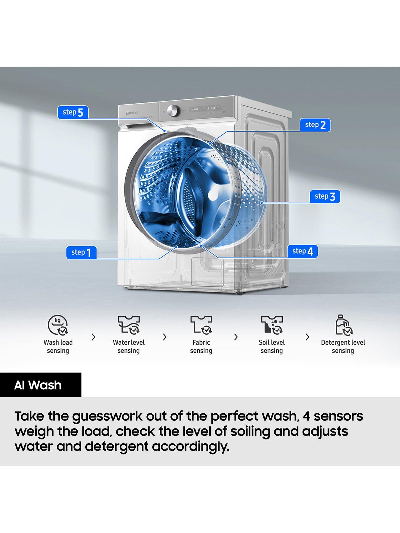 image of samsung-series-6-ai-energy-ww90dg6u85leu1-9kg-load-1400-spin-washing-machine-with-auto-dose-white