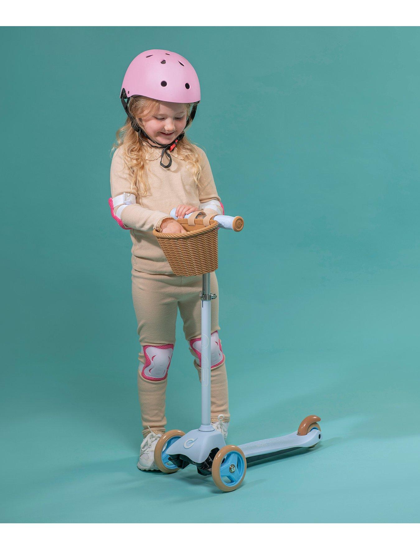 EVO Mini Cruiser Tri-Scooter with Basket - Sky Blue