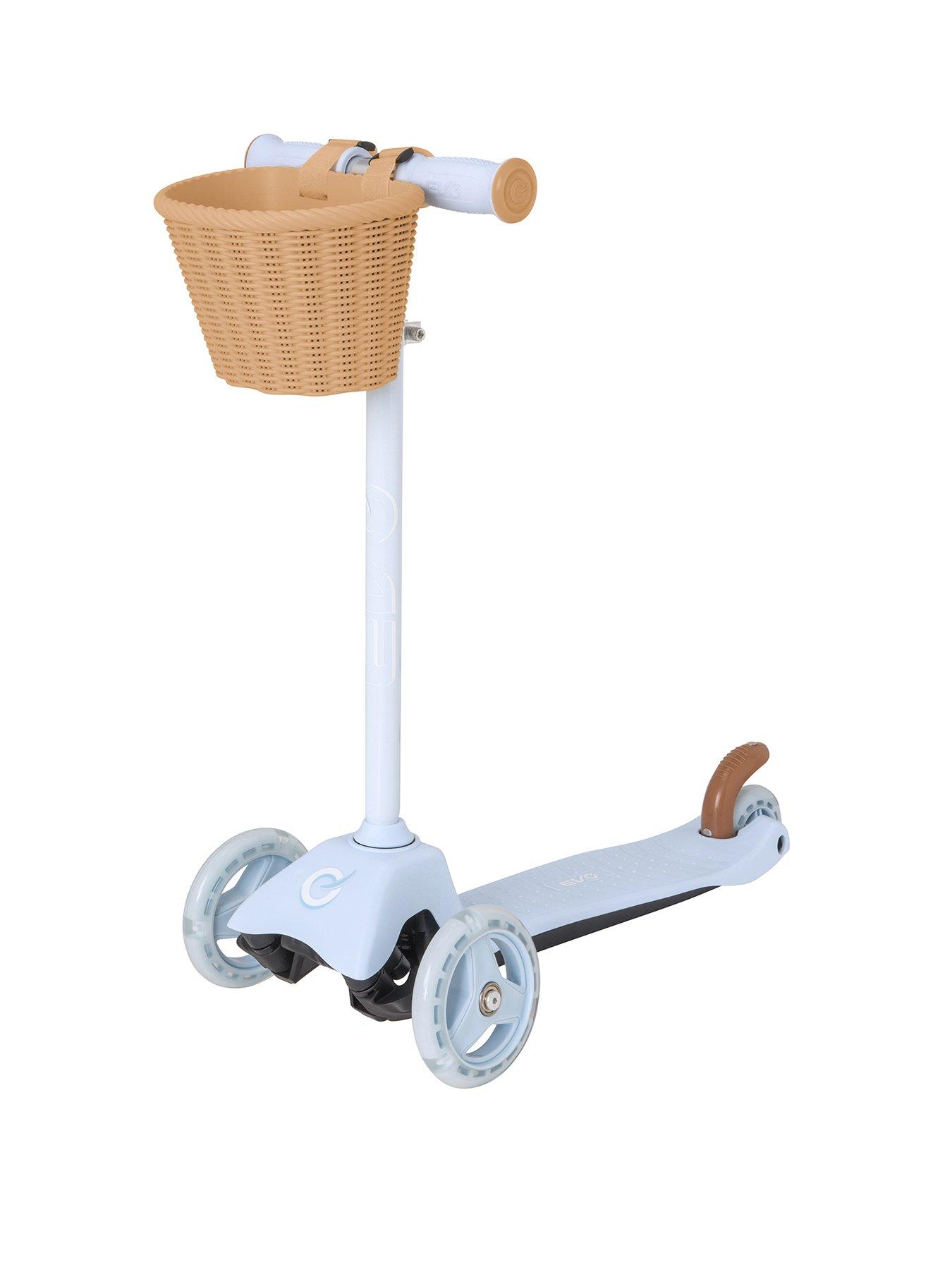 Image 1 of 6 of EVO Mini Cruiser Tri-Scooter with Basket - Sky Blue