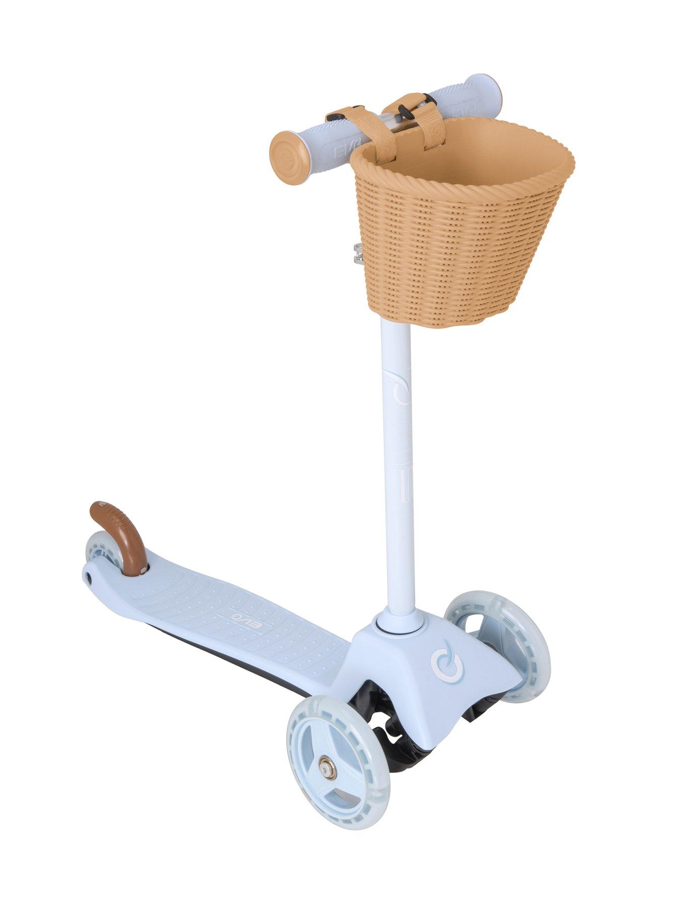 Image 4 of 6 of EVO Mini Cruiser Tri-Scooter with Basket - Sky Blue