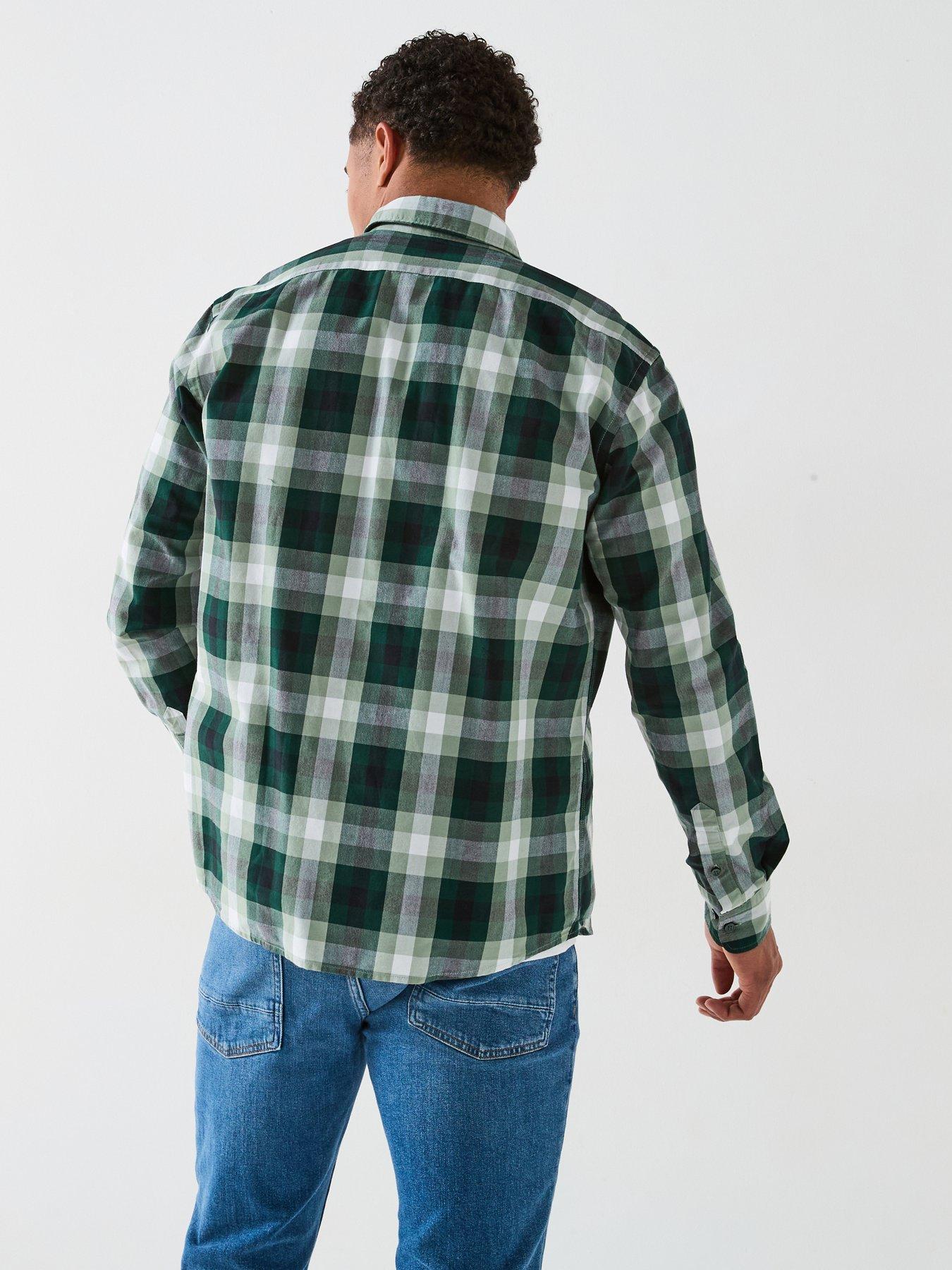  image of boss-c-liam-check-shirt-dark-green