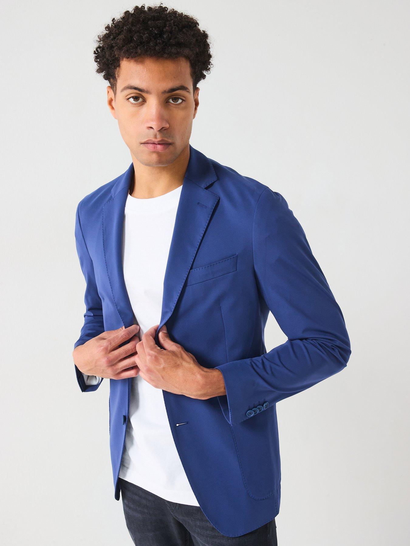 undefined P-hanry Performance Stretch Slim Fit Suit Jacket - Blue