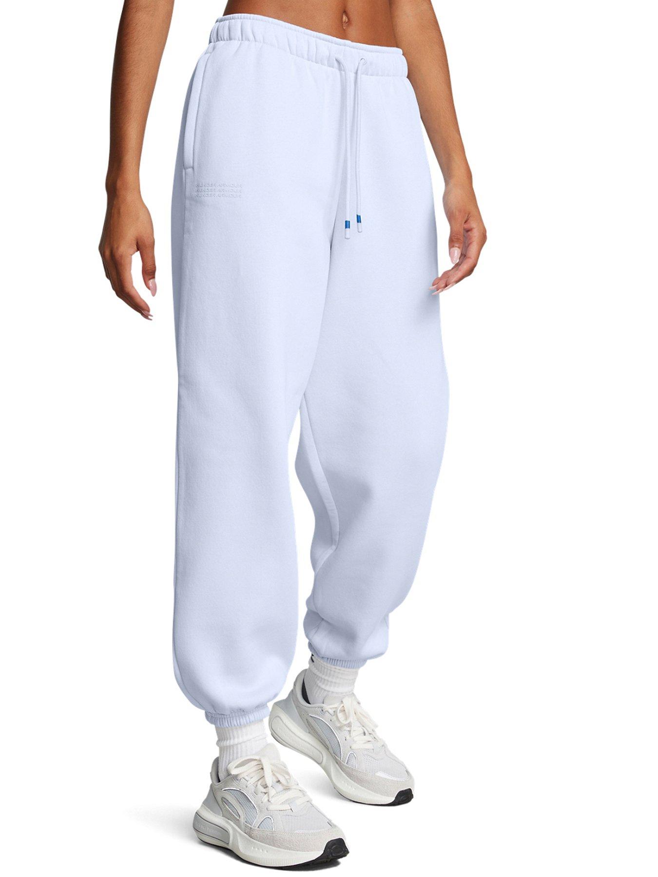 undefined Womens Training Icon Fleece Oversized Wordmark Pants - Blue
