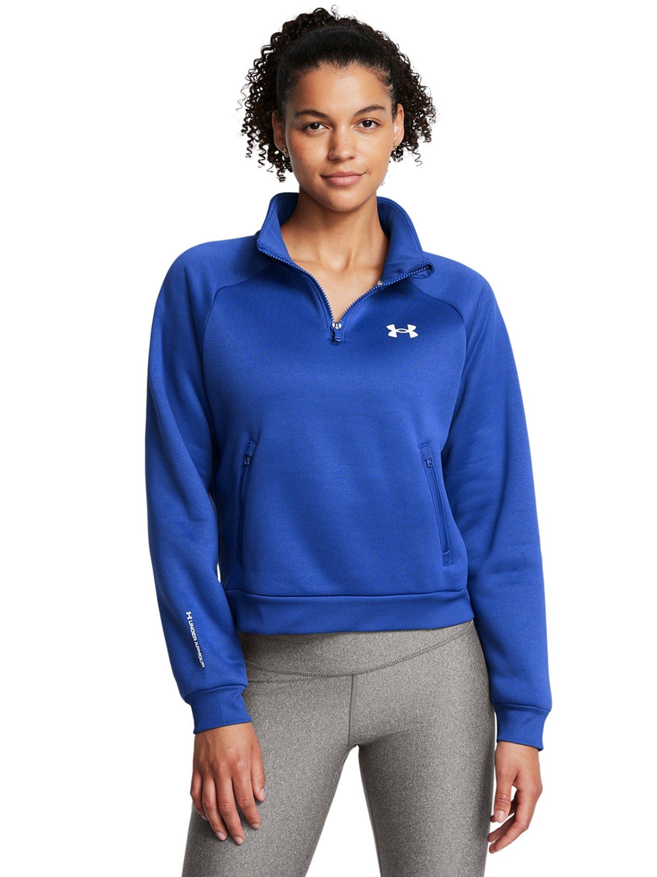 UNDER ARMOUR Womens Training Fleece Sweatshirt- Blue