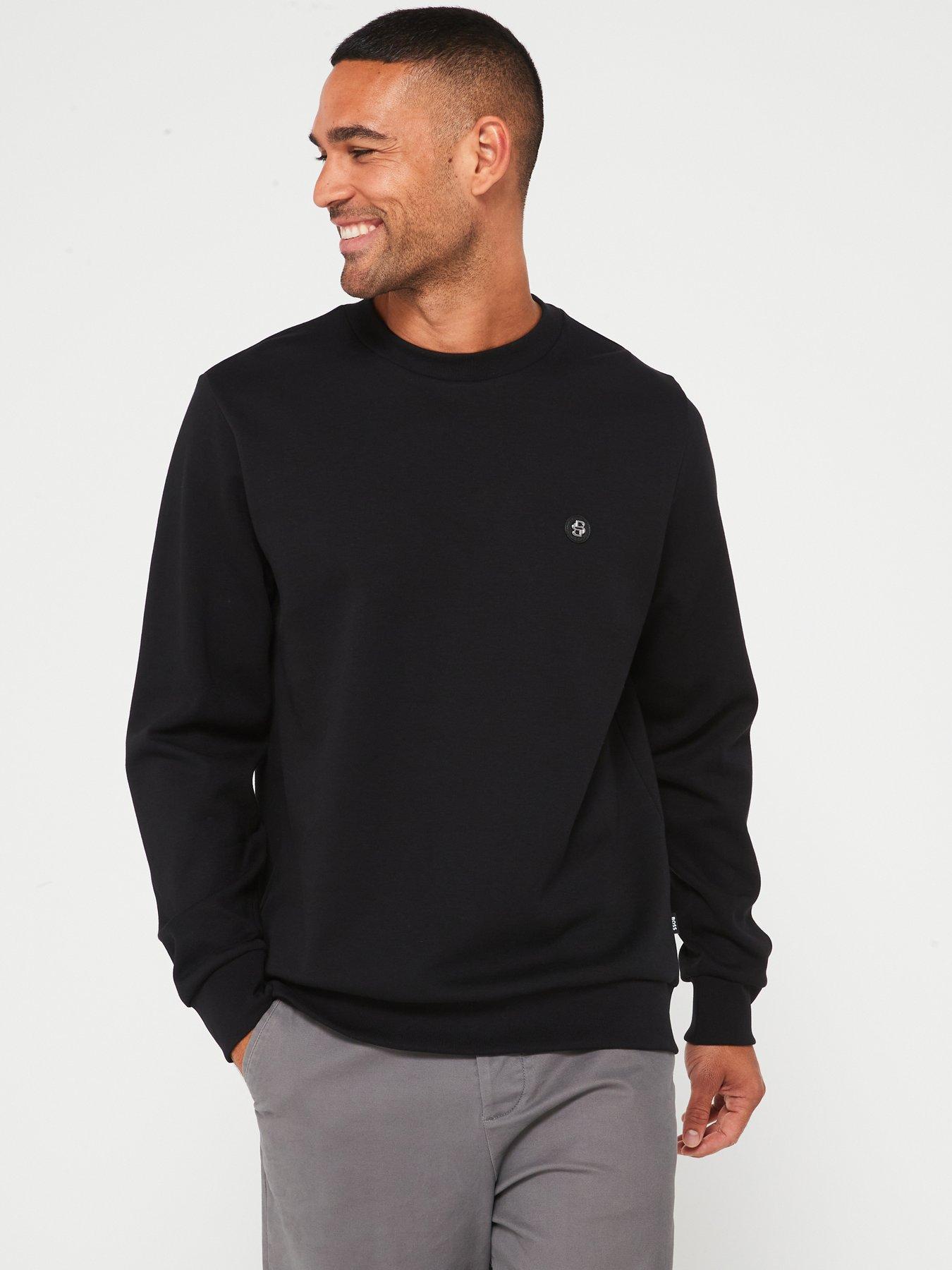 undefined Sharpe 01 Regular Fit Nickel Logo Crew Sweat - Black