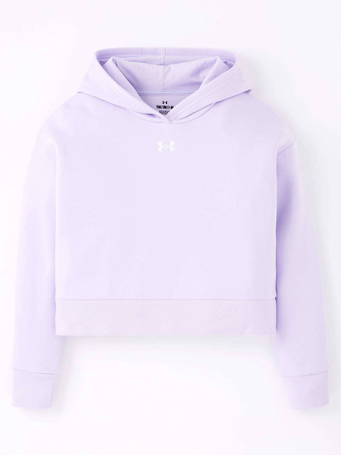 Image 1 of 4 of UNDER ARMOUR Girls Training Rival Fleece Crop Hoodie - Purple