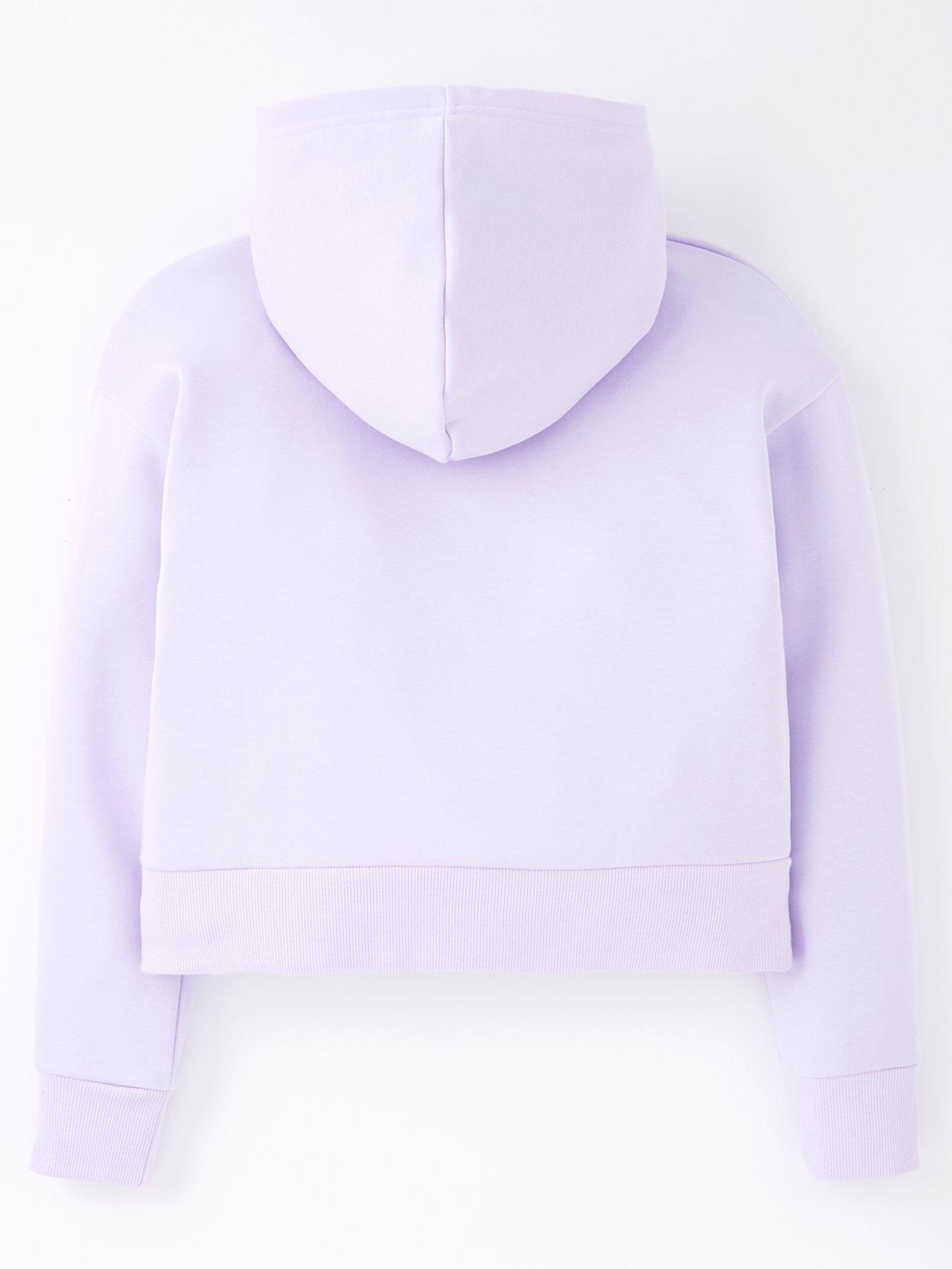 Image 2 of 4 of UNDER ARMOUR Girls Training Rival Fleece Crop Hoodie - Purple