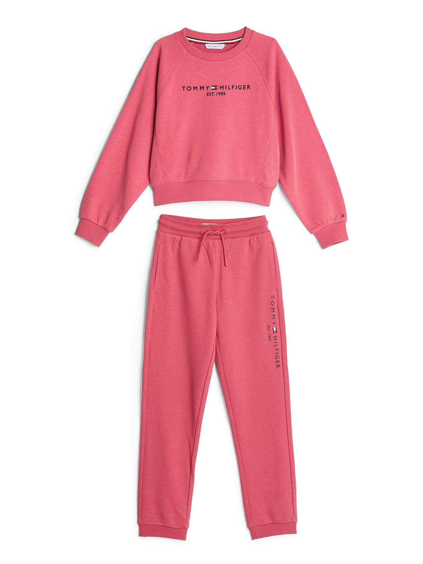 undefined Girls Essential Crewneck Sweatpant Set - Pink