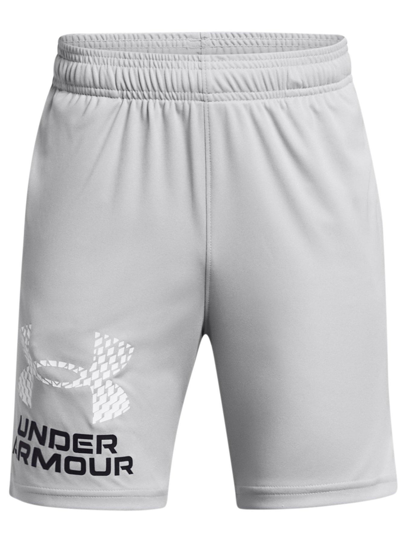 undefined Boys Training Tech Logo Shorts - Grey