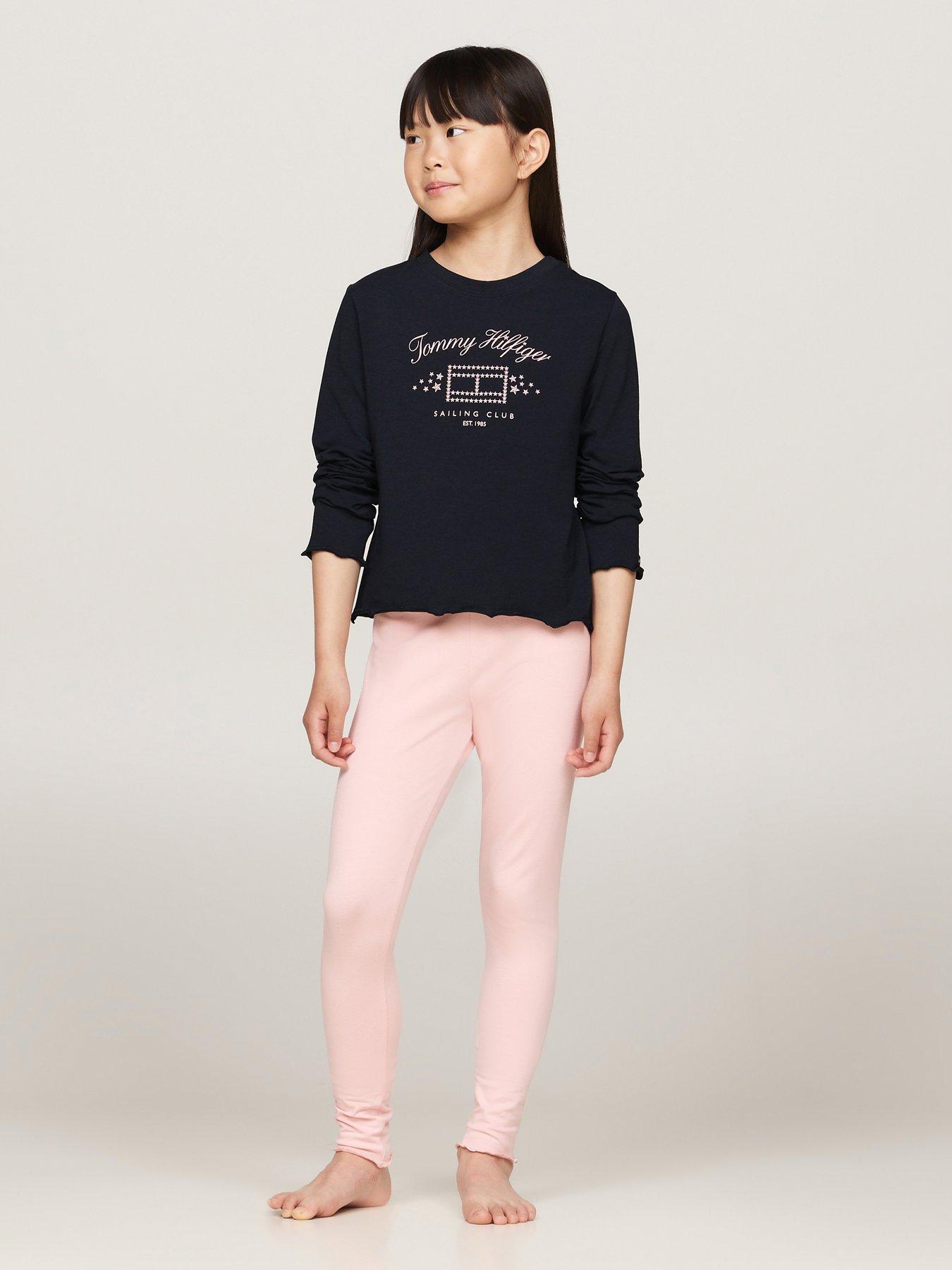 undefined Girls Long Sleeve Pyjama Legging Set - Multi
