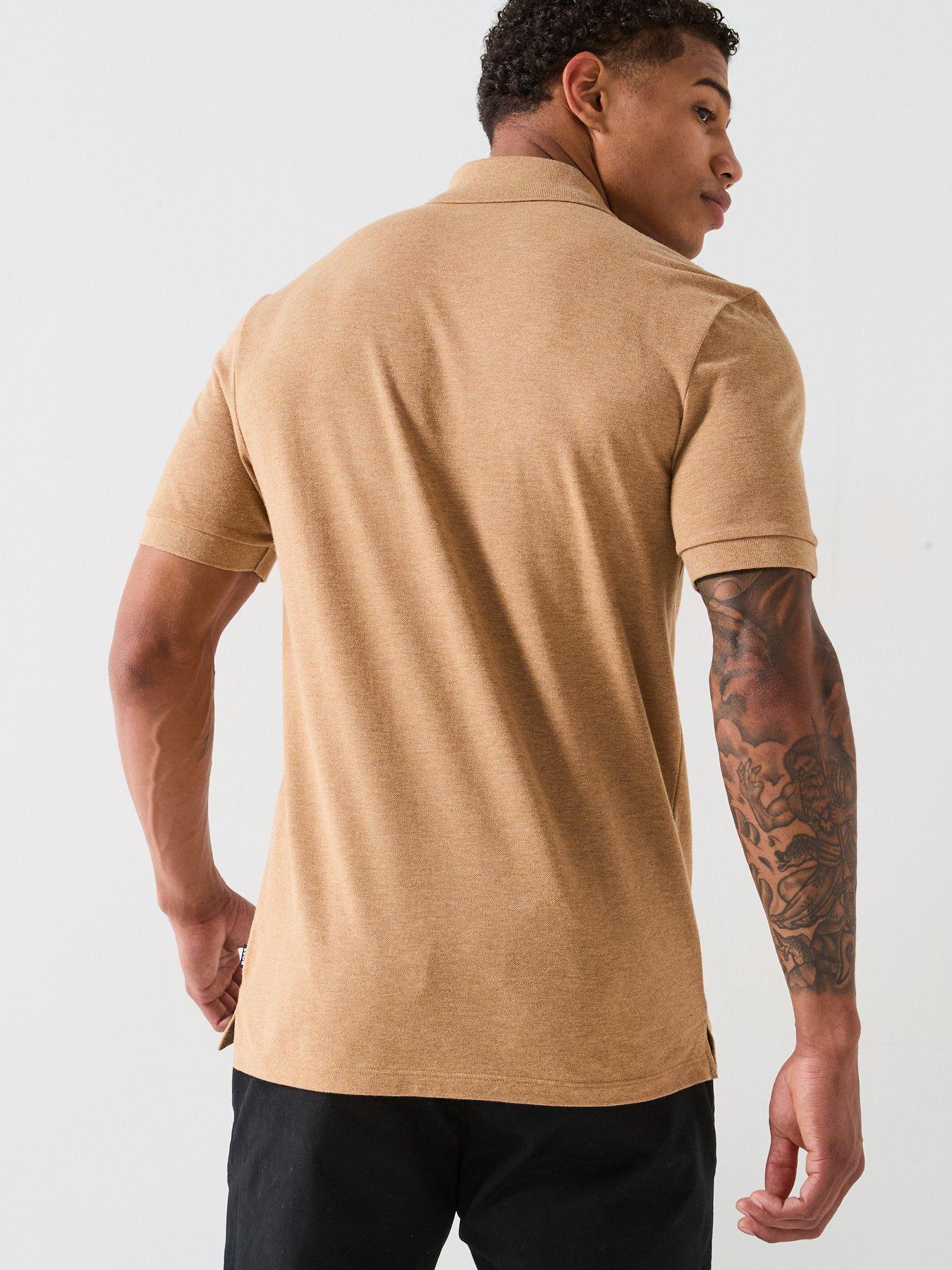  image of boss-pallas-cotton-pique-polo-shirt-beige