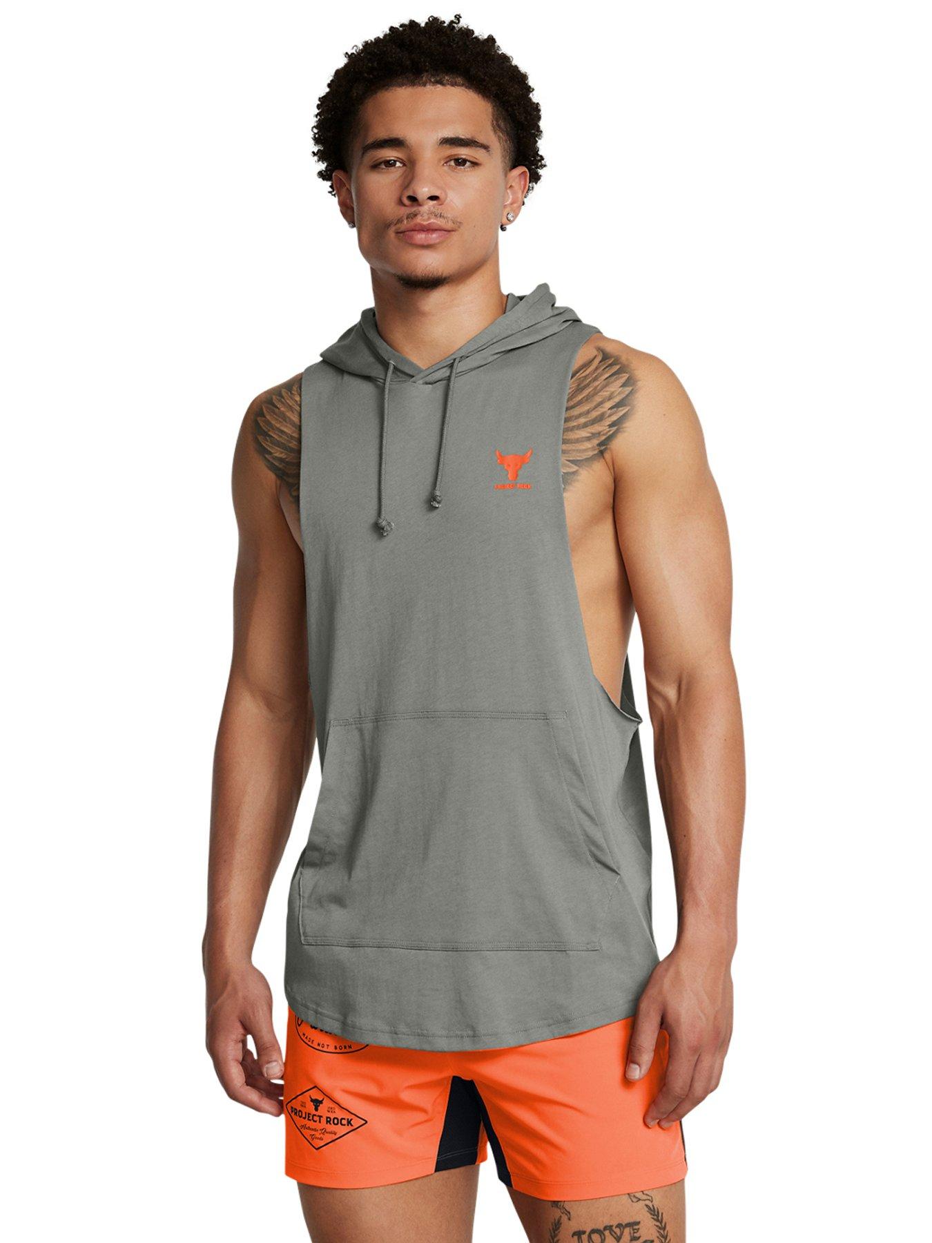 UNDER ARMOUR Mens Training Project Rock Sleeveless Hoodie Green littlewoods