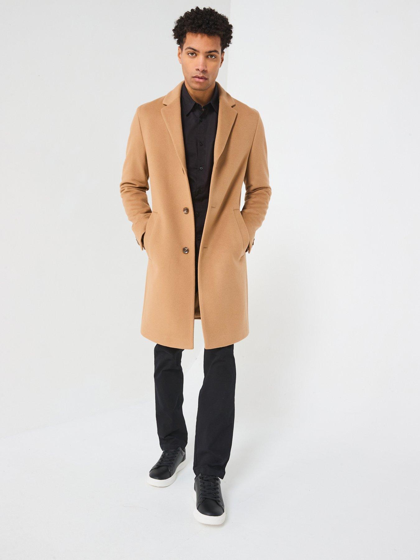 Skinny fit overcoat clearance