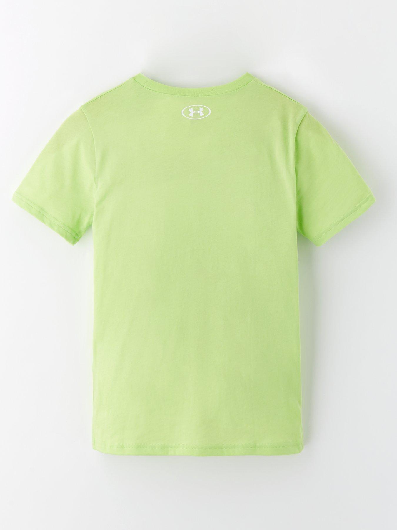 Image 2 of 4 of UNDER ARMOUR Boys Training Logo Wordmark Short Sleeve T-Shirt - Green