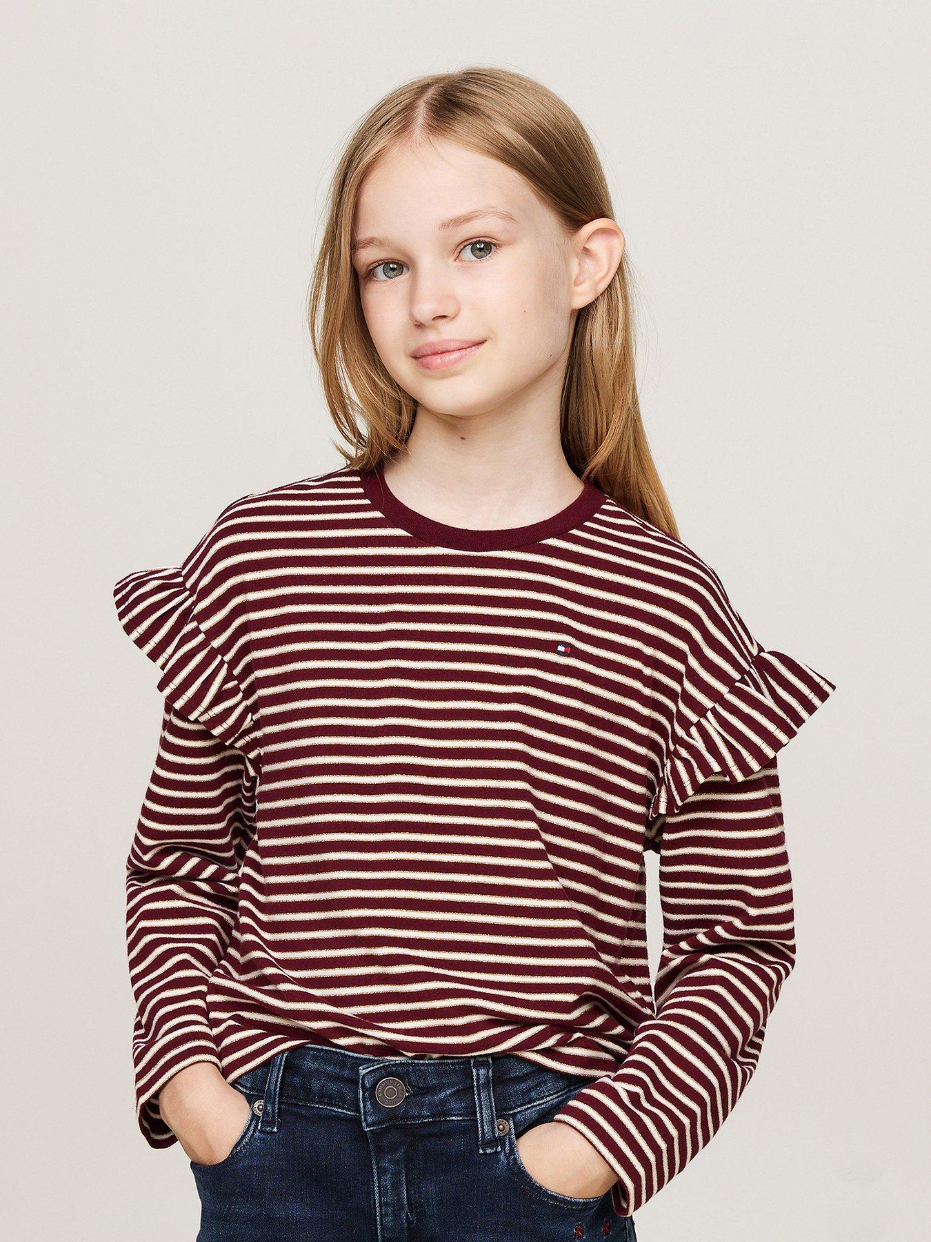 undefined Girls Lurex Stripe Long Sleeve T-shirt - Multi