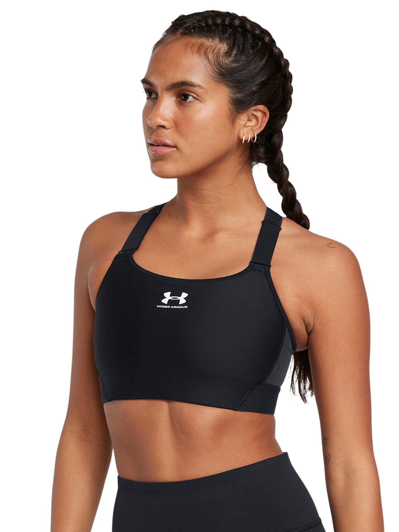 undefined Womens Training Heat Gear High Support Sports Bra - Black